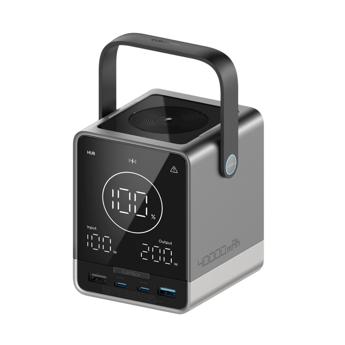 Cuktech P01CT Powerbank 40000 mAh (5, 9, 12, 15, 20, 28 V), 300W Leistung mit 140W Schnellladen und Wireless Funktion