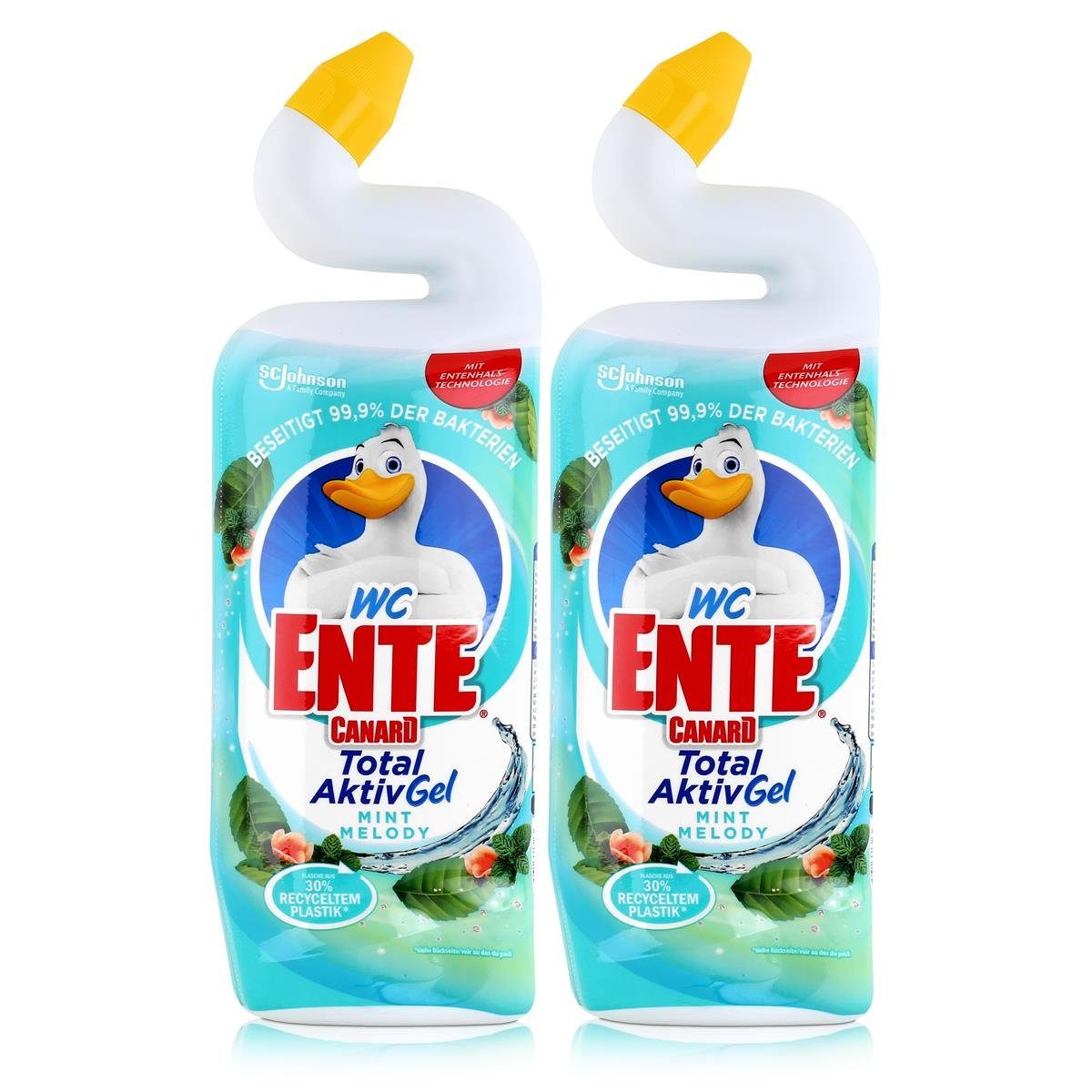 WC (2er WC-Reiniger Ente Ente WC Melody AktivGel Total Pack) Mint 750ml WC-Reiniger