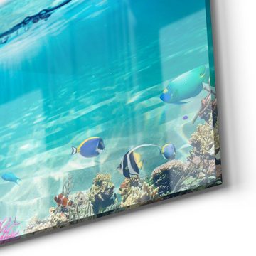 DEQORI Glasbild 'Insel im tropischen Meer', 'Insel im tropischen Meer', Glas Wandbild Bild schwebend modern
