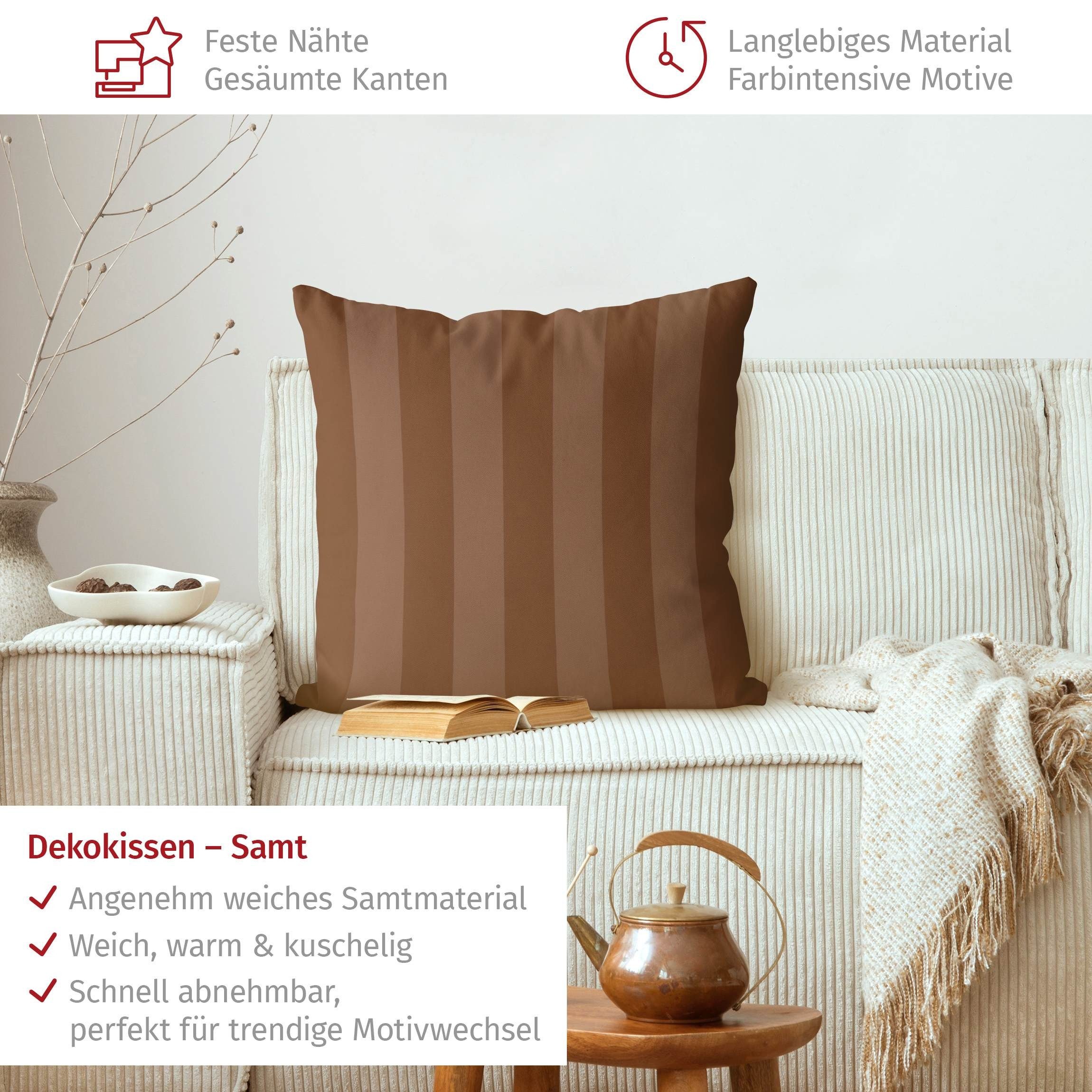 Bilderdepot24 Dekokissen drinnen Kissenhülle/ Sofakissen/ Zierkissen braun Muster, Bezug mit / ohne Füllung Zierkissen Outdoor Sofa Bett