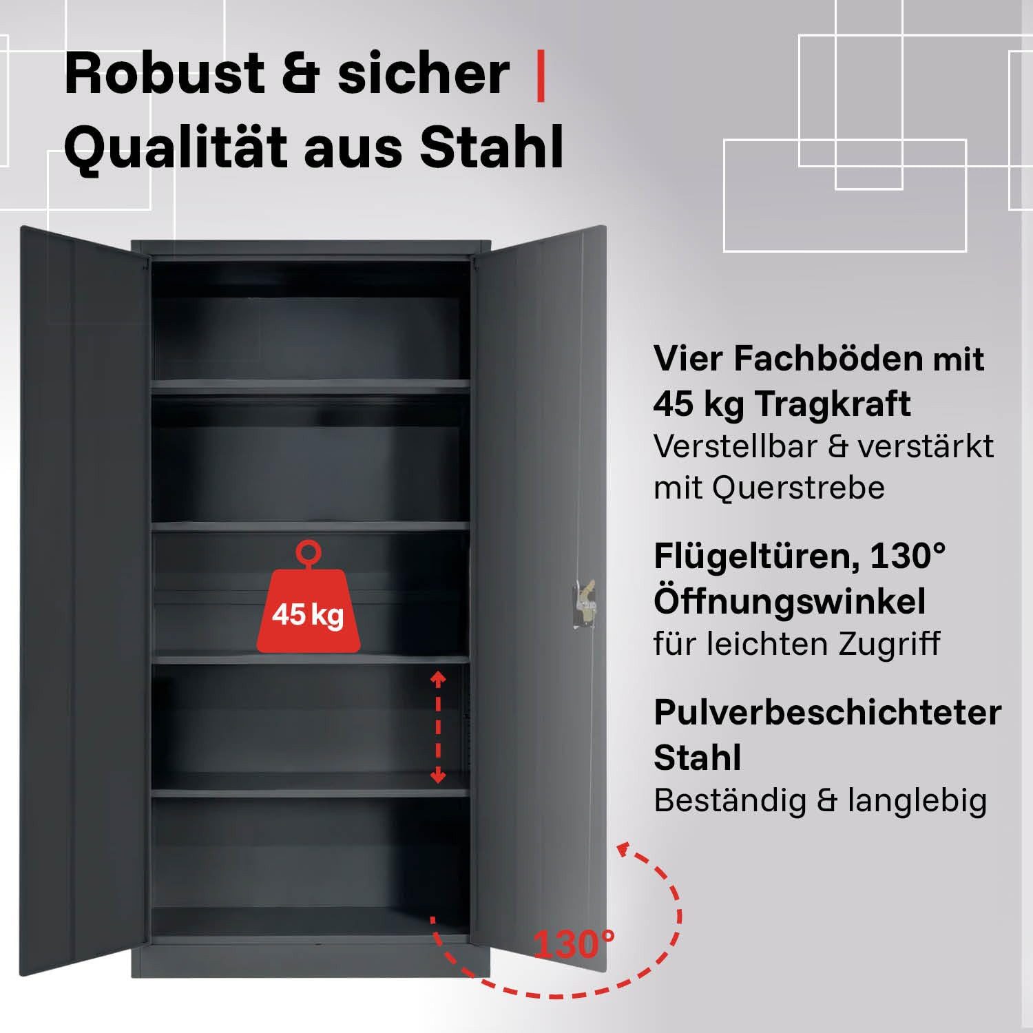 LagerZwei Aktenschrank Stahlschrank 185x90x40 cm (Set, 2-St) abschließbar