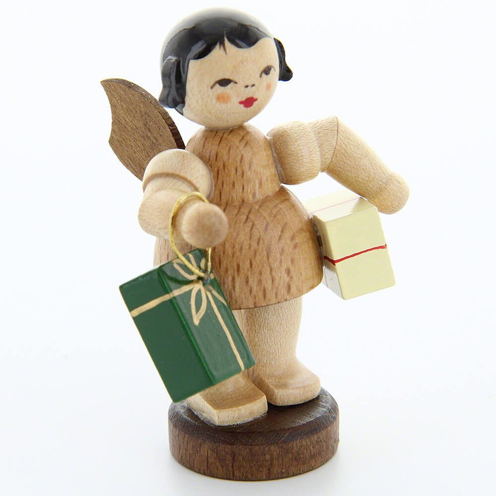 Figurenland Uhlig GmbH Dekofigur Engel mit 2 Geschenken - natur - stehend (6cm) von Kunstgewerbe Uhlig