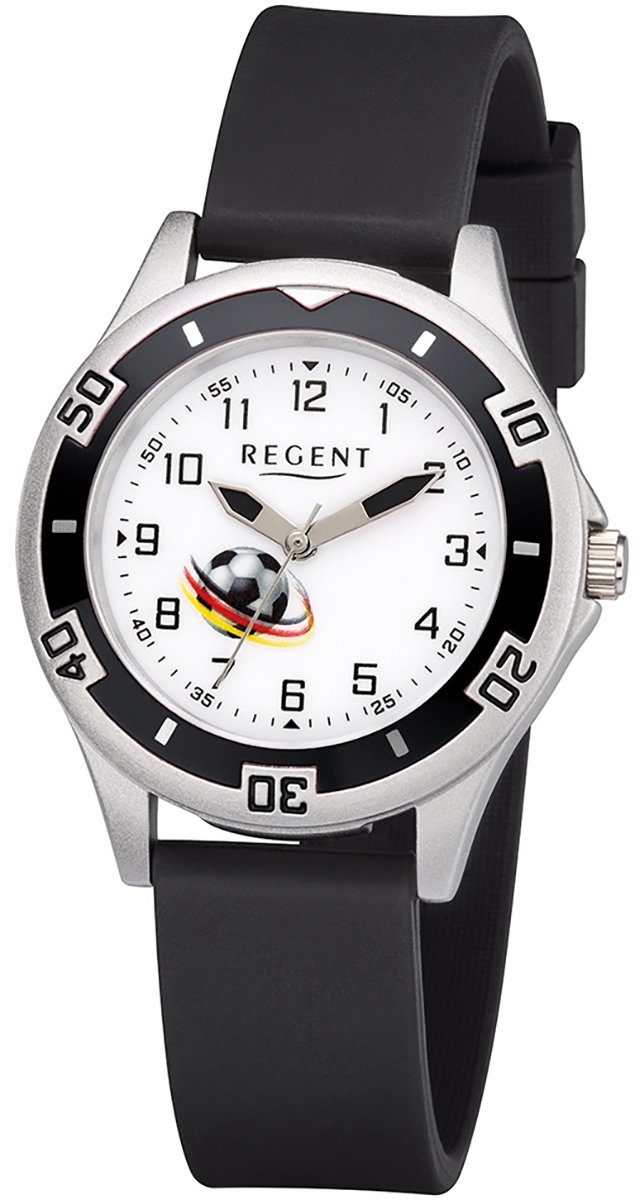 Regent Quarzuhr Regent Kinder Uhr F-1210 Kunststoff Quarz, Kinder  Armbanduhr rund, mittel (ca. 35mm), Kunststoffarmband