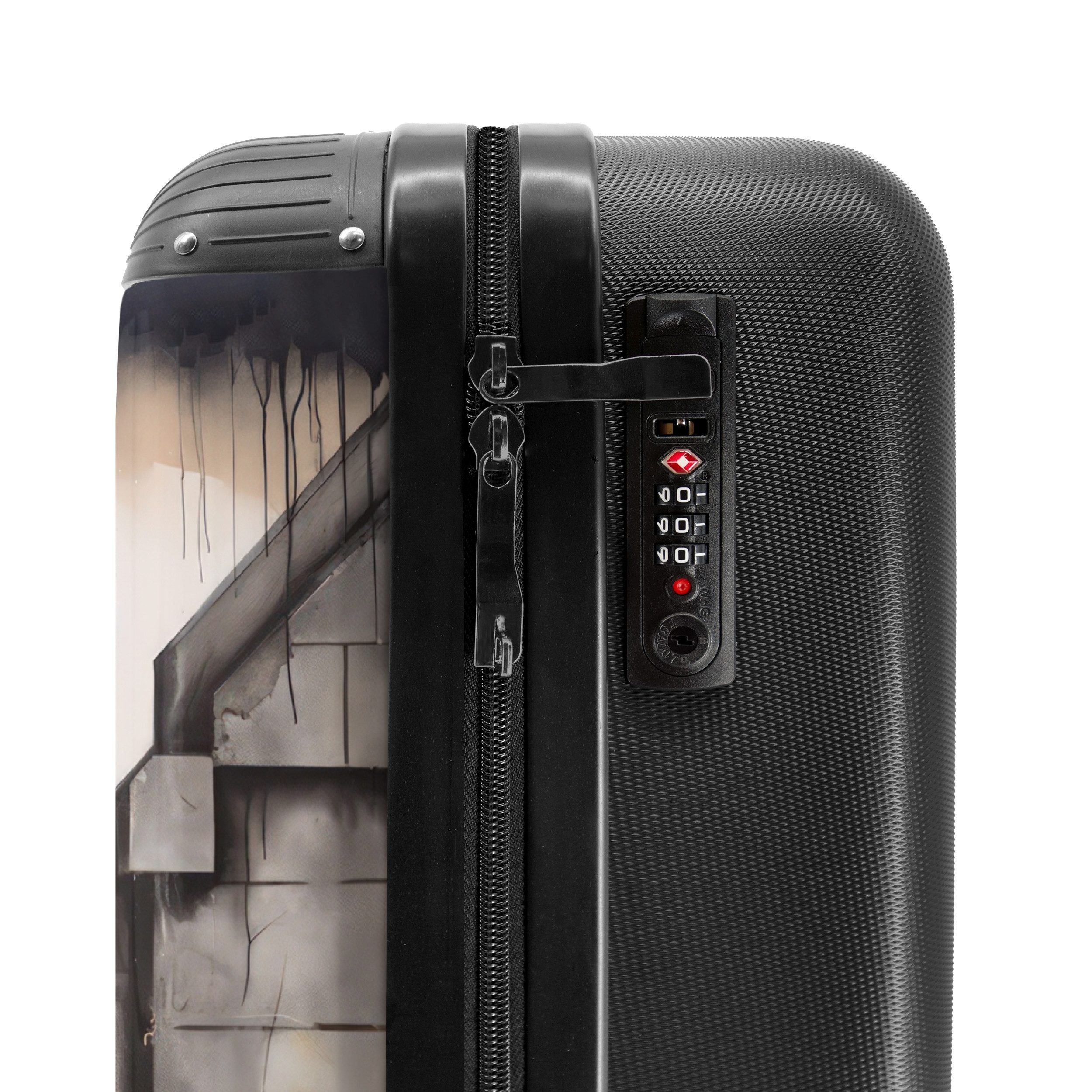 NoBoringSuitcases.com© Hartschalen-Trolley Mädchen mit Luftballons 55x35x20cm, Reisetasche mit Rollen, Koffer Handgepäck Flugzeug – Bild 5 von 5