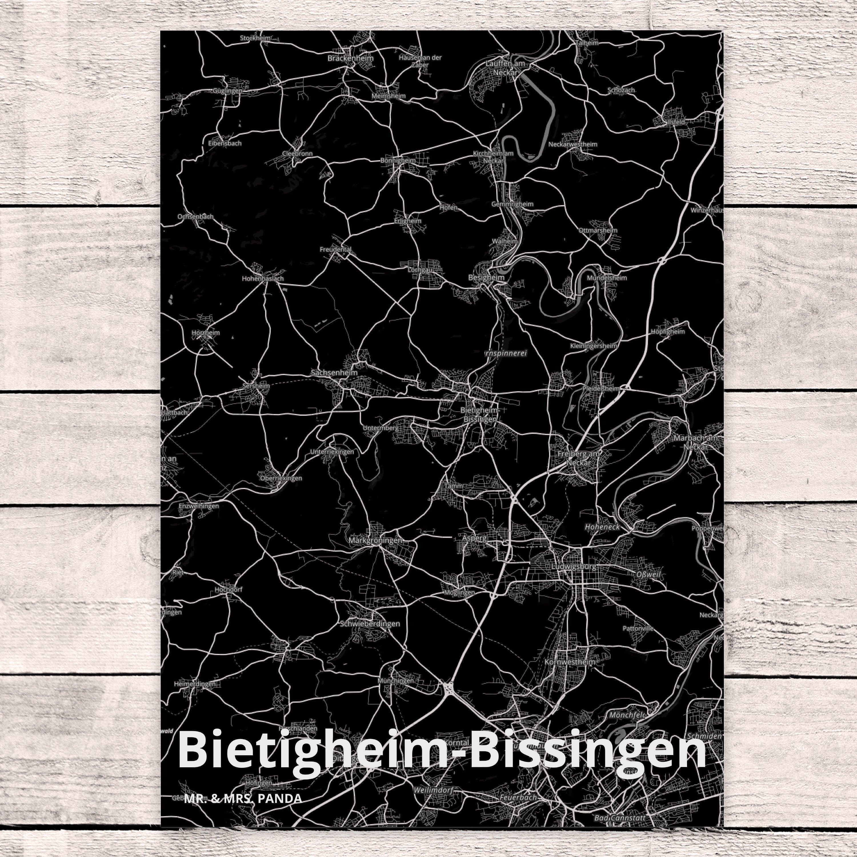 Städte, Dorf, Mrs. Postkarte Dankeskarte, Stadt, Mr. Geschenk, - Bietigheim-Bissingen & Panda St