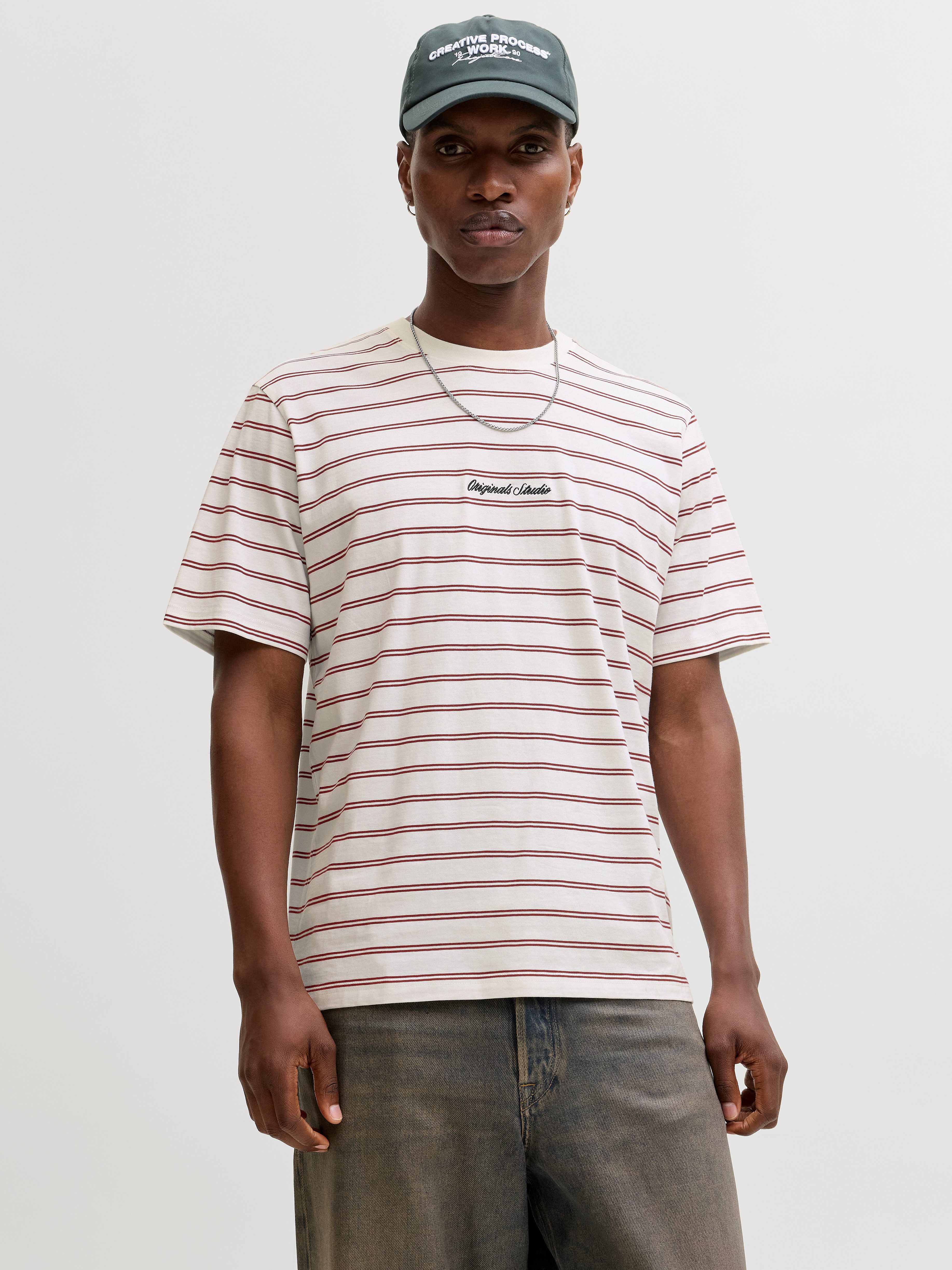 Jack & Jones T-Shirt JORNORREBRO STRIPE TEE SS CN LN Baumwolle, relaxed fit