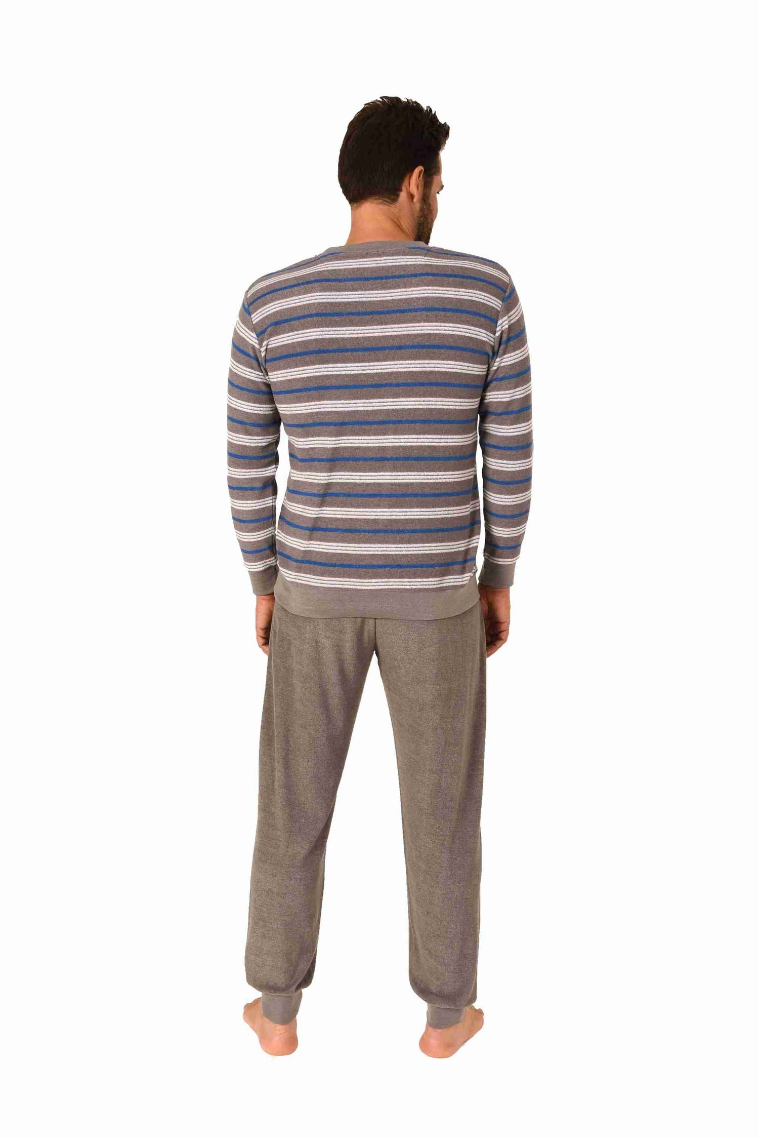 RELAX by Normann Pyjama Herren Frottee Schlafanzug mit Bündchen - auch in Übergrößen – Bild 4 von 5
