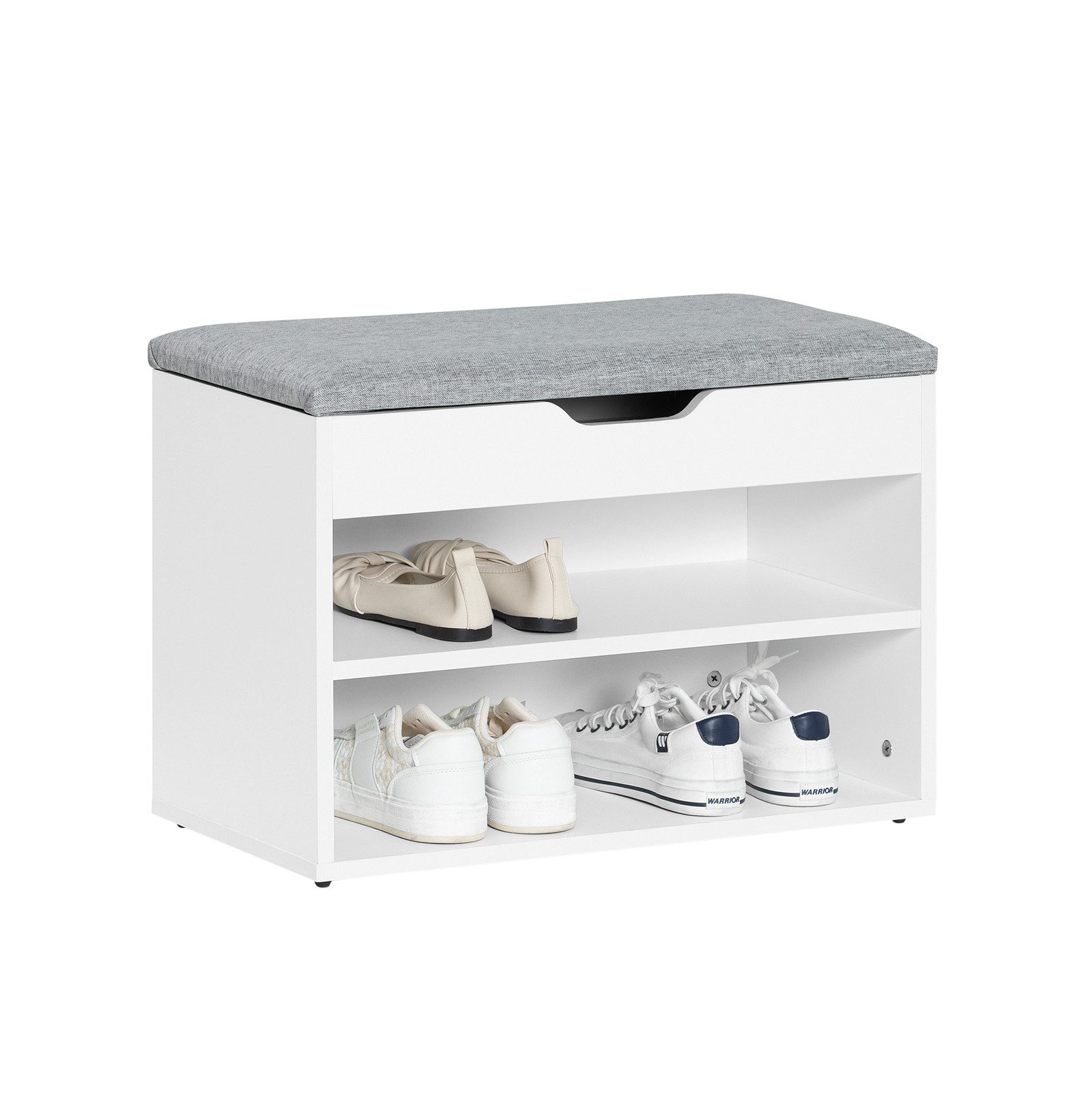 SoBuy Schuhbank FSR25, Schuhregal mit gepolstertem Kissen, Schuhorganizer, Sitzbank mit Stauraum Schuhregal Schuhtruhe mit Sitzfläche