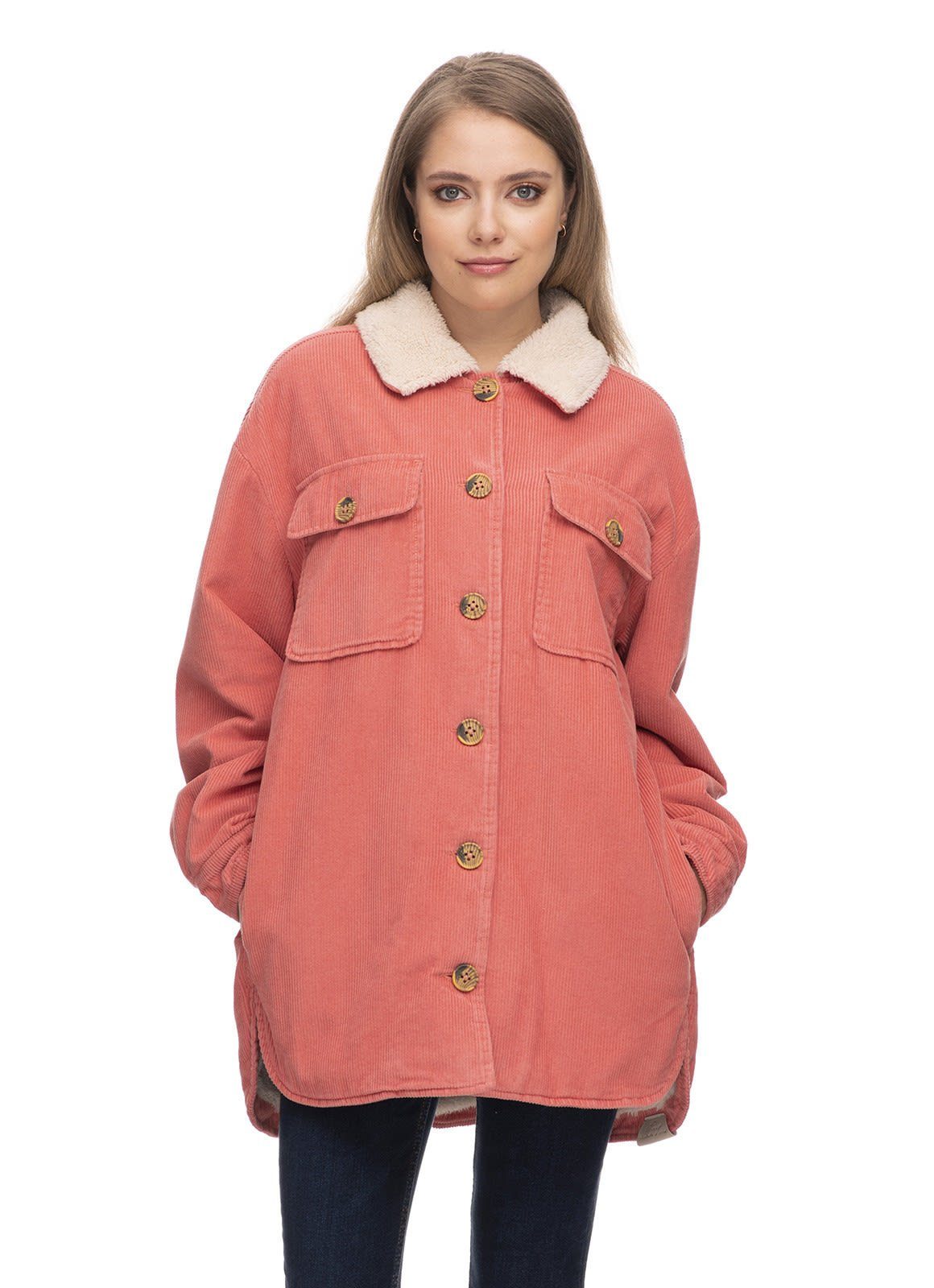 Ragwear Anorak Ragwear W Kyoka Corduroy Damen Anorak Dusty Pink