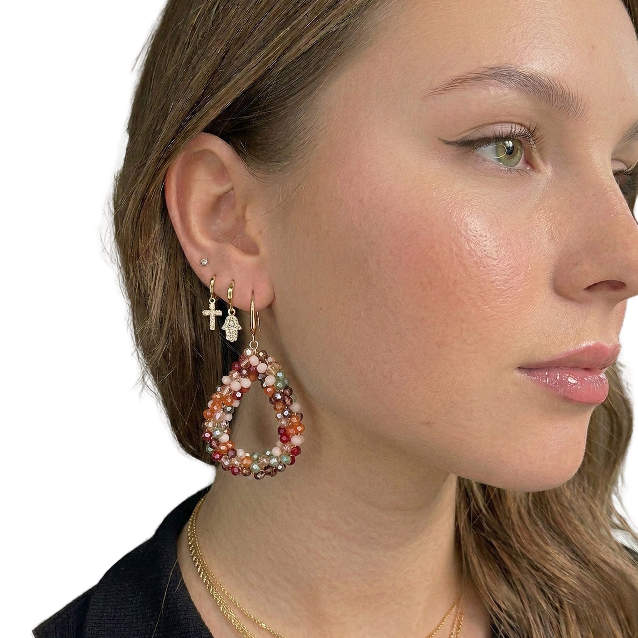 NEXORA Perlenohrringe Perlenohrringe Damen Boho Statement Tropfen Ohrringe (Paar, Paar), Perlenoptik, Tropfenform, goldfarbene Ohrhaken, leicht, elegant