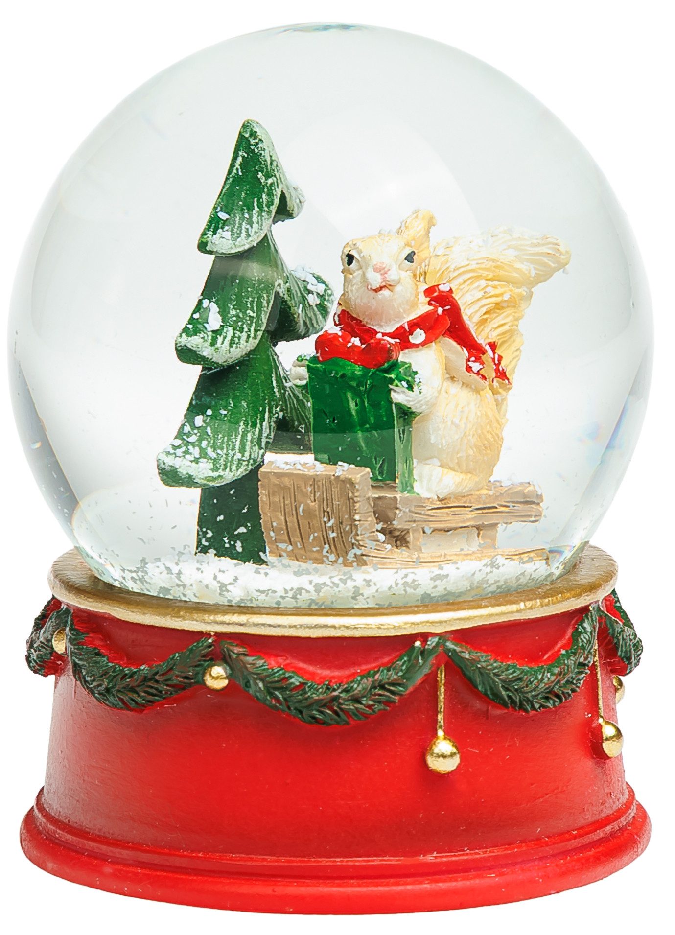 SIKORA Schneekugel SK25 Mittelgroße Glas Schneekugel Eichhörnchen D:65mm