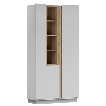 MOEBLO Beistellschrank REYLA 08 (Sideboard Wohnzimmer Kommode Schlafzimmer Komodenschrank Highboard, Kleiderschrank 2-türig Schrank für Wohnzimmer) (BxHxT):100x202x42 cm