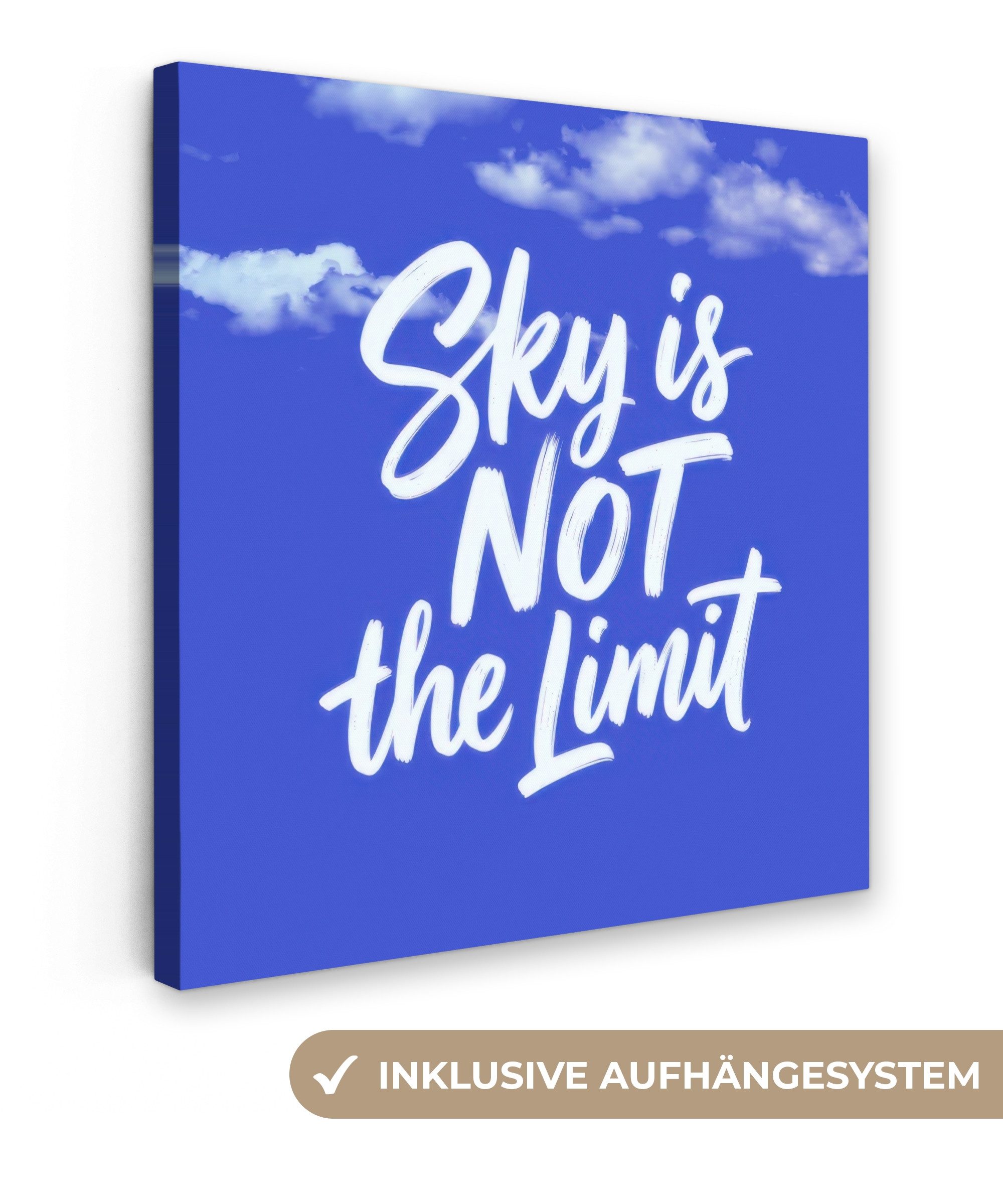 OneMillionCanvasses® Leinwandbild Der Himmel ist nicht die Grenze - Blauer Himmel - Wolken, Fotodruck (1 St), Wandbild, Deko Schlafzimmer Wohnzimmer Flur 20x20 cm