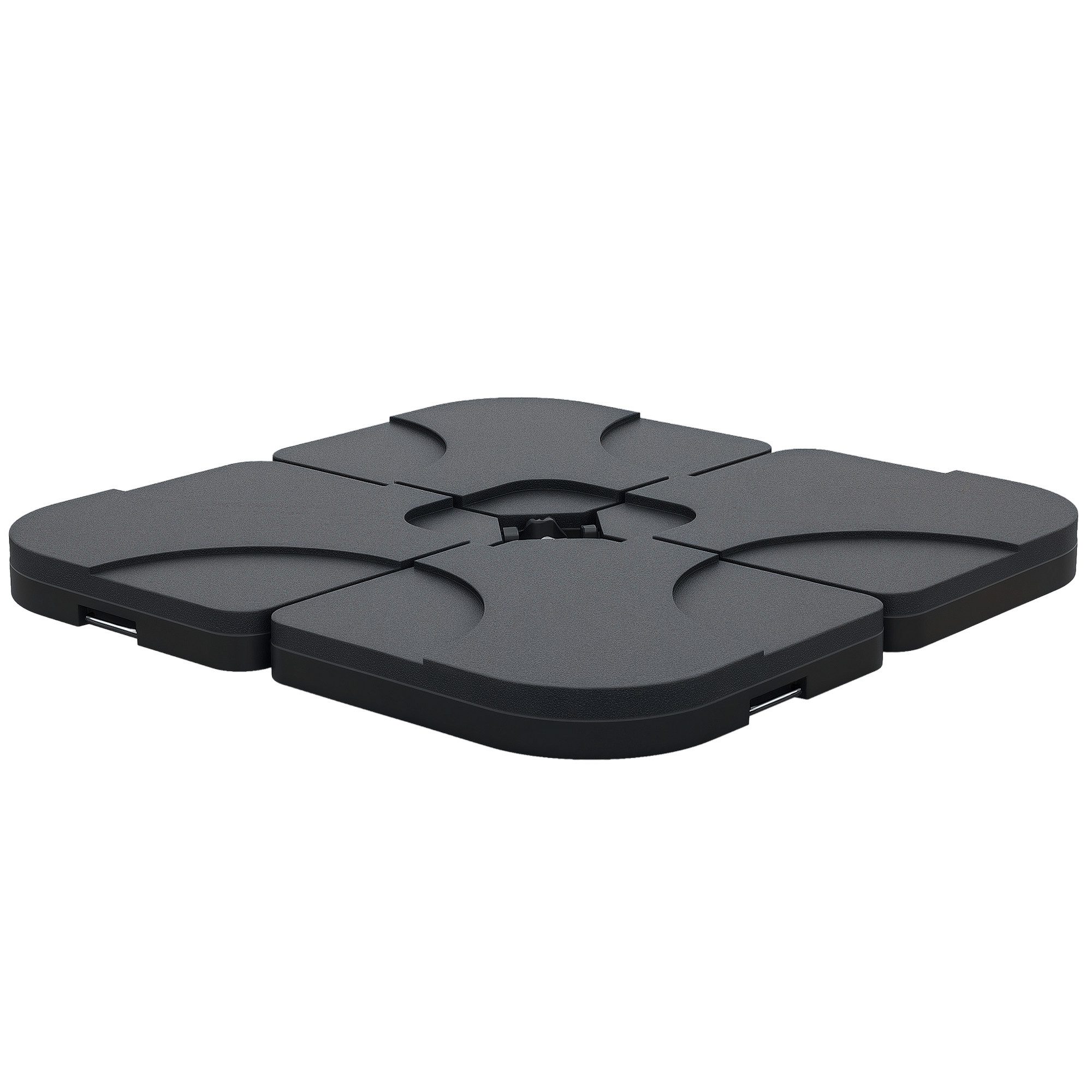 Outsunny Schirmhalter Schirmfuß für Bodenkreuz, befüllbar, Packung, 4 tlg., Packung aus 4 gleichen Teilen.