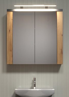 Furn.Design Badezimmerspiegelschrank Chase (Badschrank in Artisan Eiche mit grau, 2-türig) Breite 79 cm