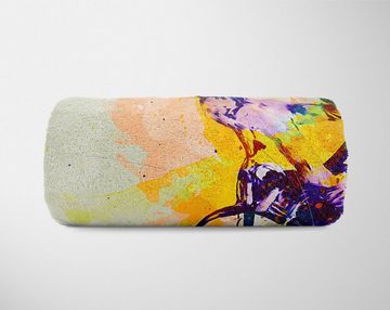 Sinus Art Handtücher SplashArt Sport Handtuch Strandhandtuch Saunatuch Kuscheldecke Kunstvoll Motorrad Xgames, Baumwolle-Polyester-Mix (1-St), Handtuch