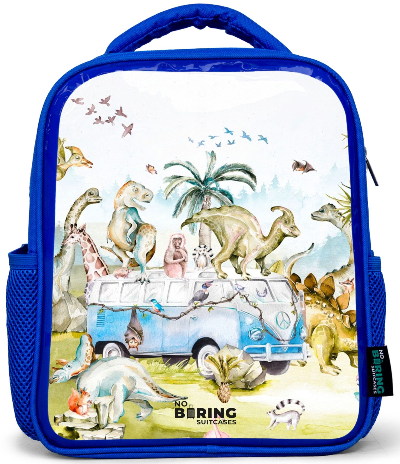 Rucksack Blau - Van mit Dinosauriern