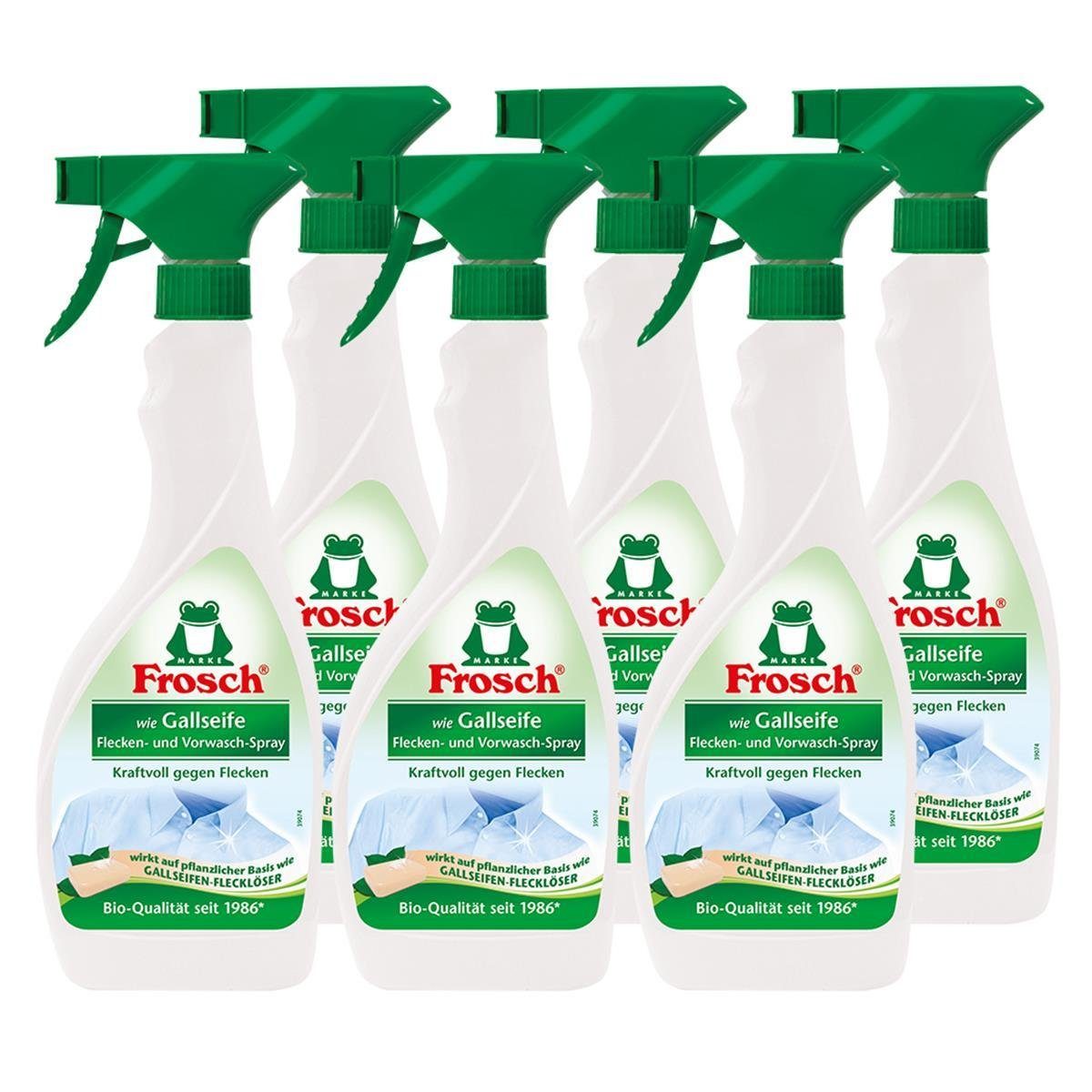 FROSCH 6x Frosch wie Gallseife Fleck-Entferner und Vorwasch Spray 500 ml Sprü Fleckentferner