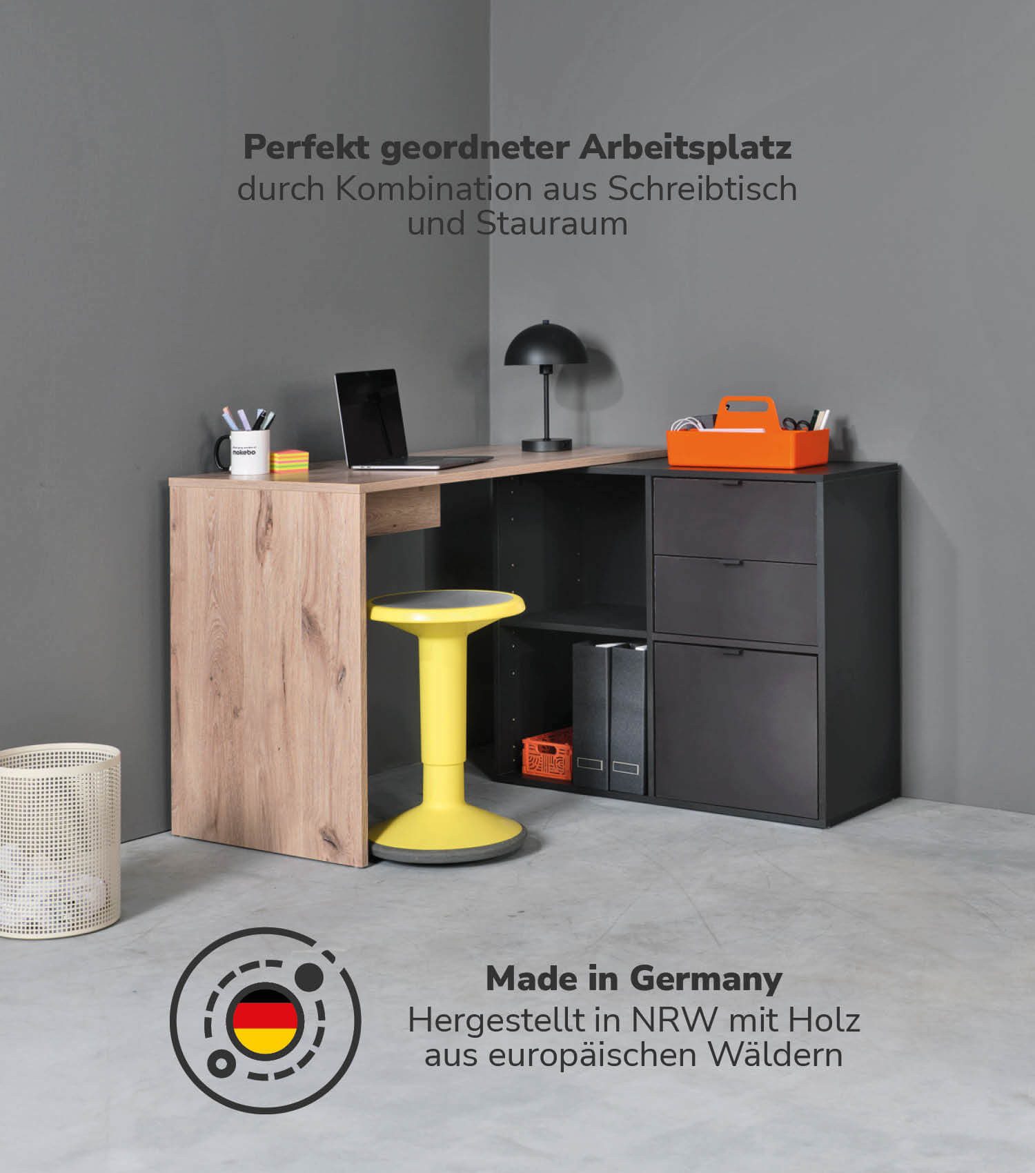 mokebo Eckschreibtisch Der Produktive (mit 2 günstig online kaufen