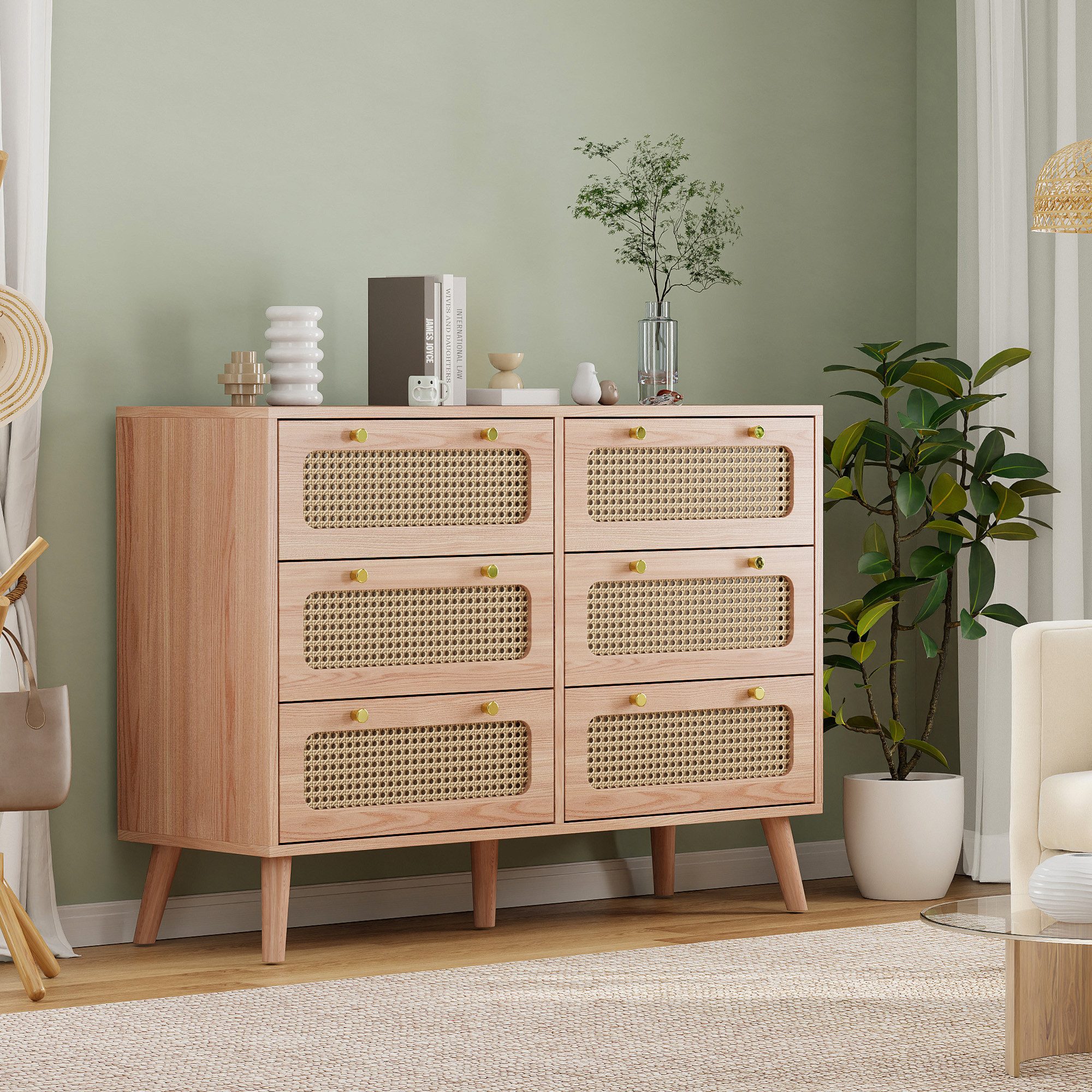 Kommode mit 5/6 Schubladen, Sideboard für Wohnzimmer Schlafzimmer