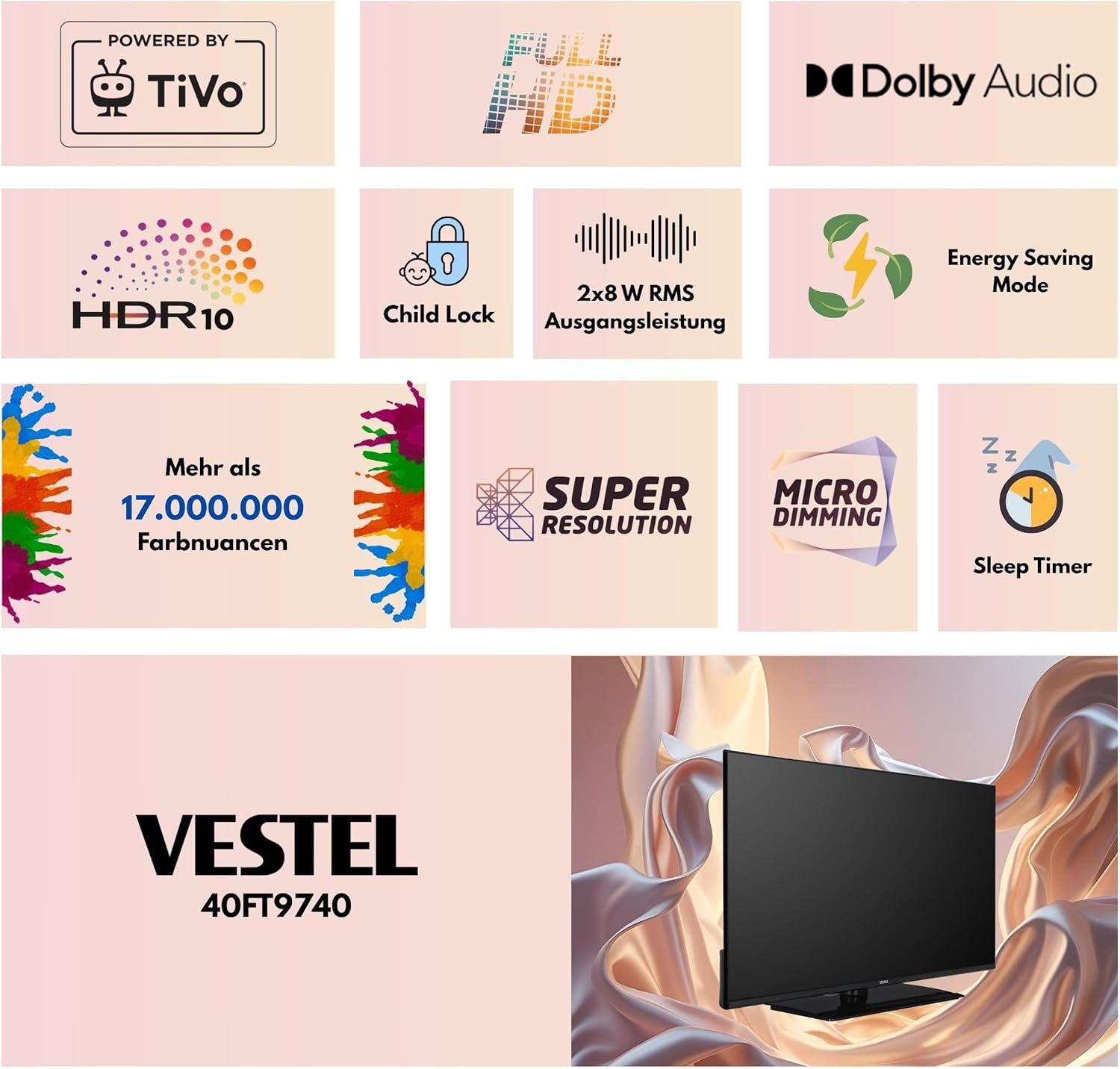 VESTEL 40FT9740 LED-Fernseher (100.00 cm...