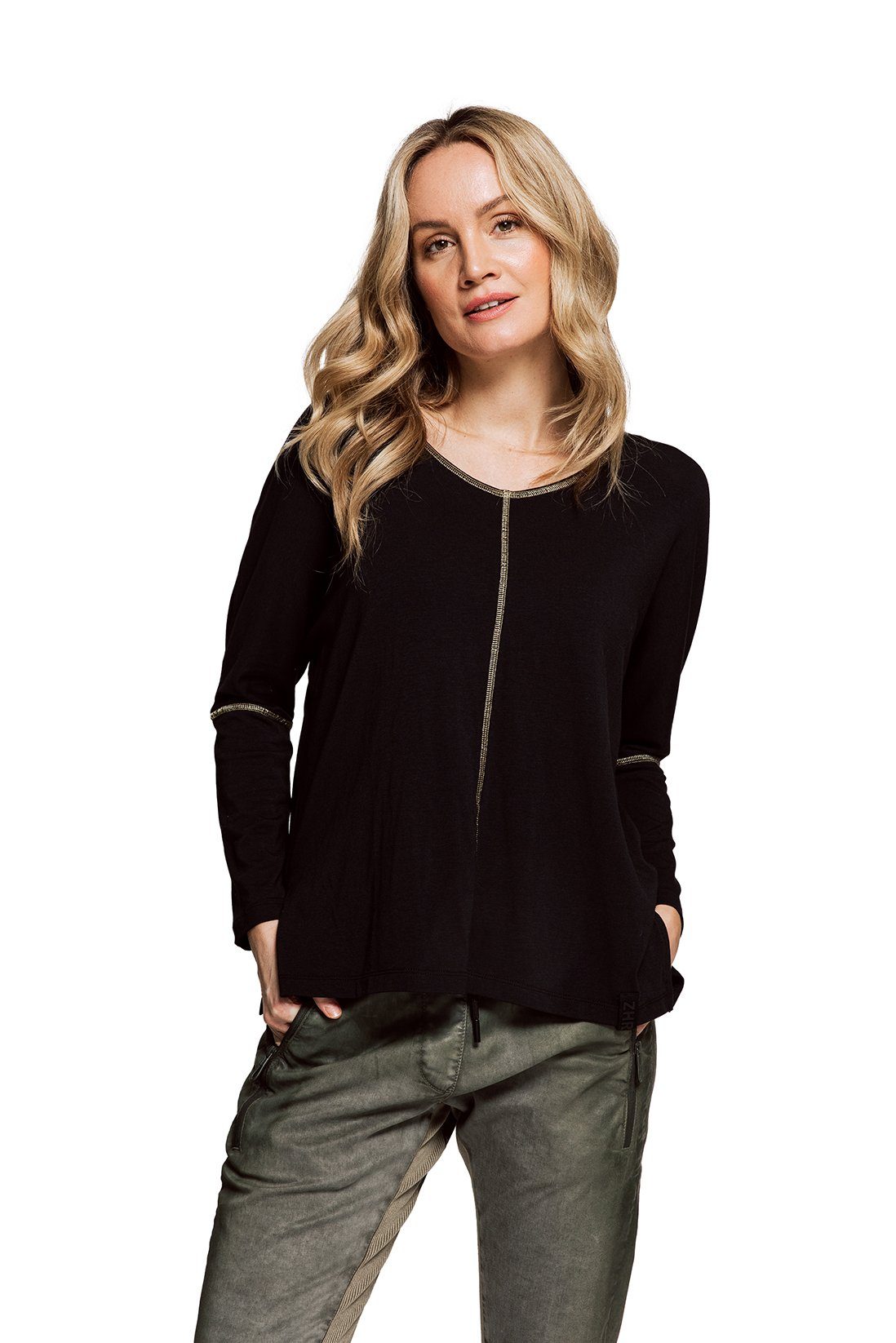 Zhrill Sweatshirt Sweatshirt MARIT LS Black (0-tlg)