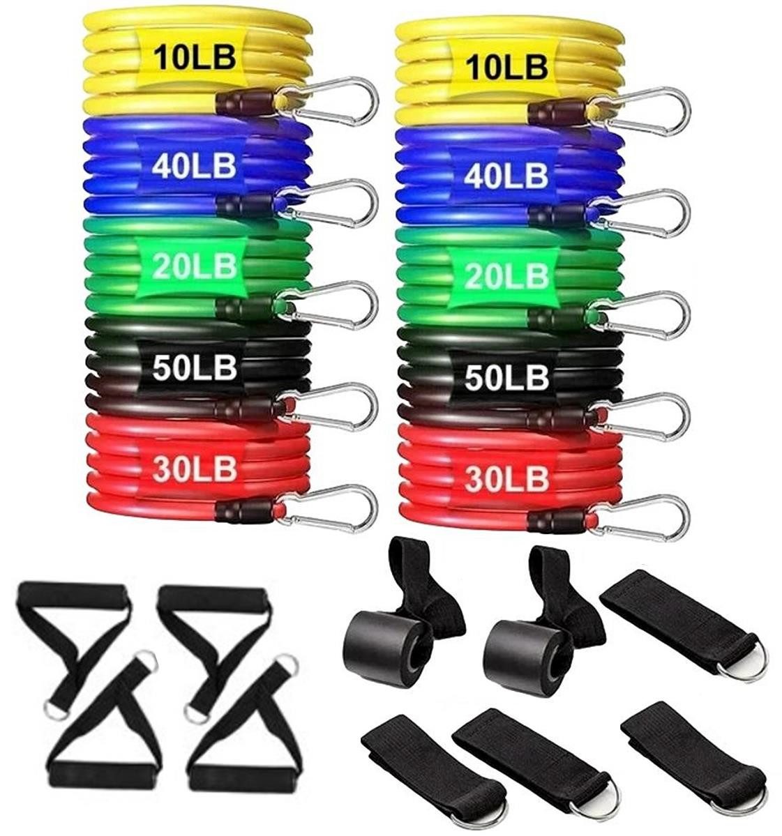 Kurzhantel 2 x 11 teiliges Krafttraining Set mit Aufbewahrungstasche, 2 x Türanke