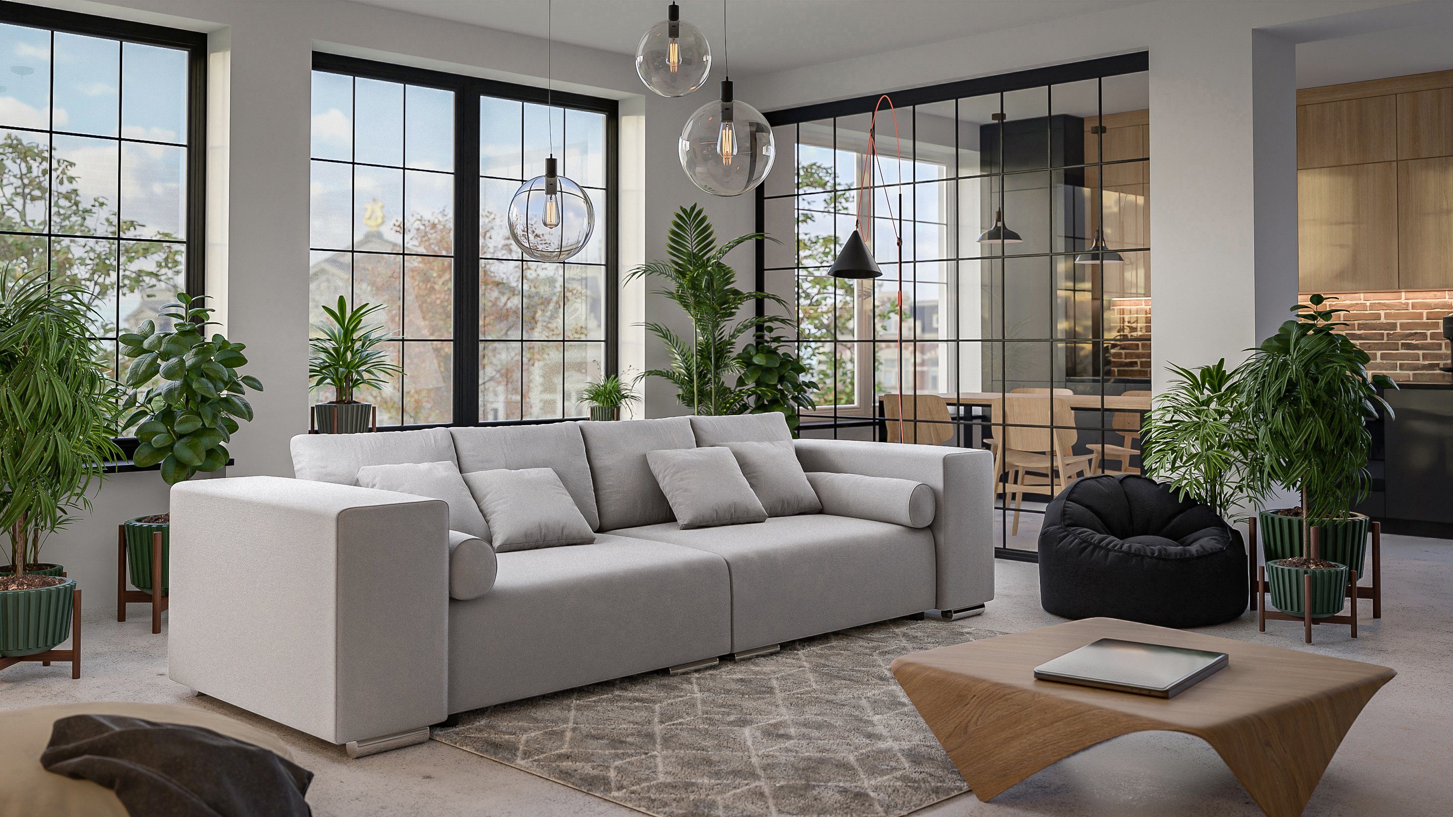 S-Style Möbel Big-Sofa Cork mit Schlaffunktion günstig online kaufen