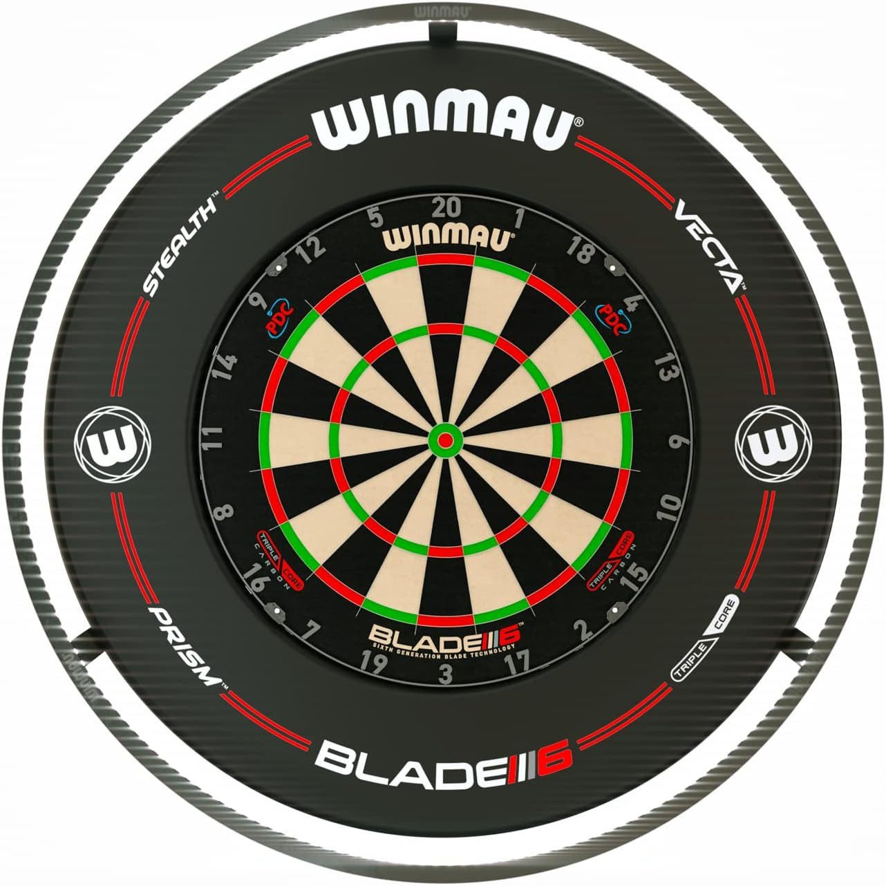 Winmau Dart-Wandschutz Plasma + Blade 6 Triple Core Carbon + Catchring