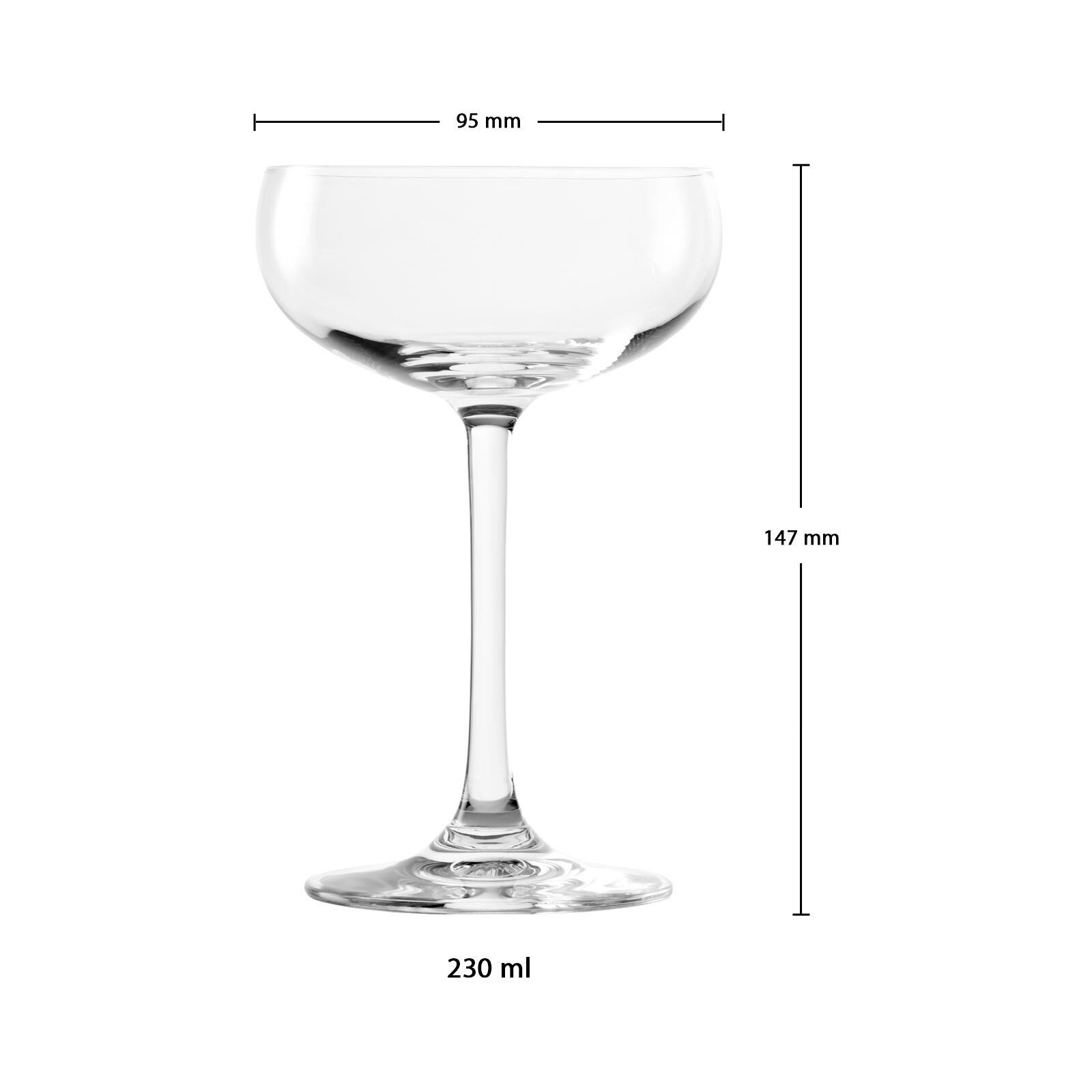 Stölzle Champagnerglas Jive Sektschalen 230 ml 6er Set, 6-tlg., Glas
