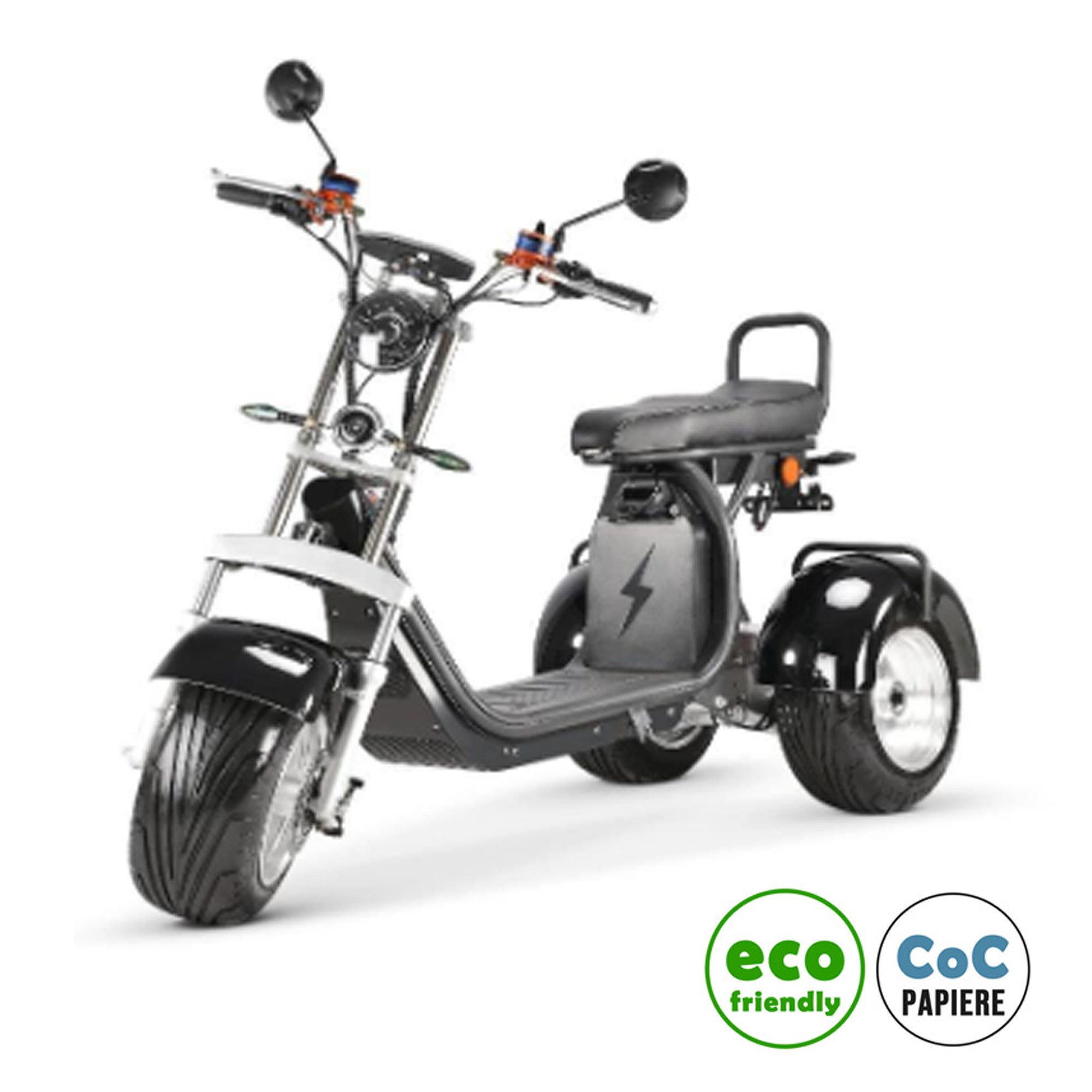 Urban Hopper E-Scooter Urban Chopper Trike CP7 Electric Tricycle E-Scooter Tiltable 45km/h, 4000 W, 45 km/h, 2x 2000W COC Lithium-Ion Battery