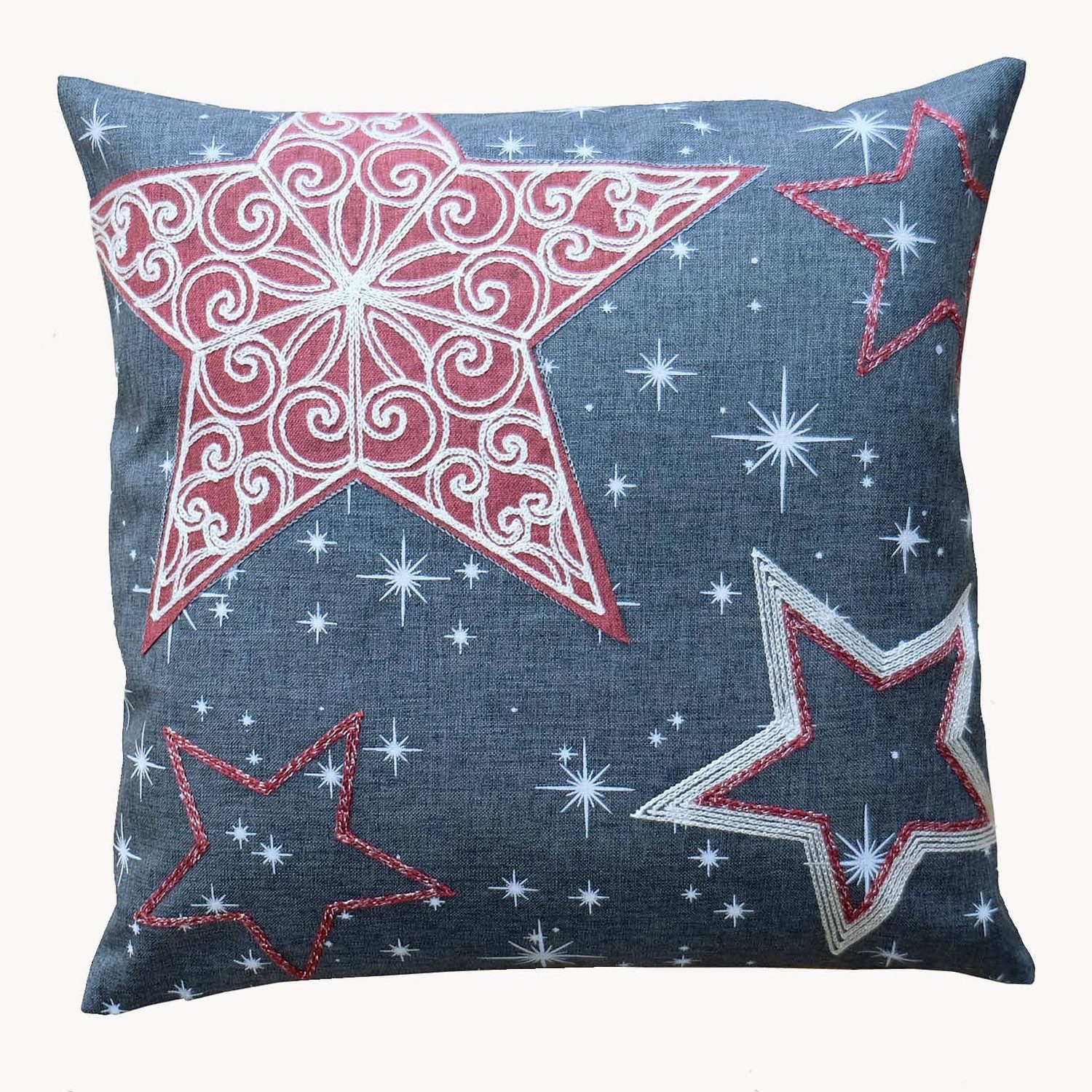 texpot Tischdecke Stickerei Sterne Tischläufer Winter Weihnachten Deko (1-tlg)