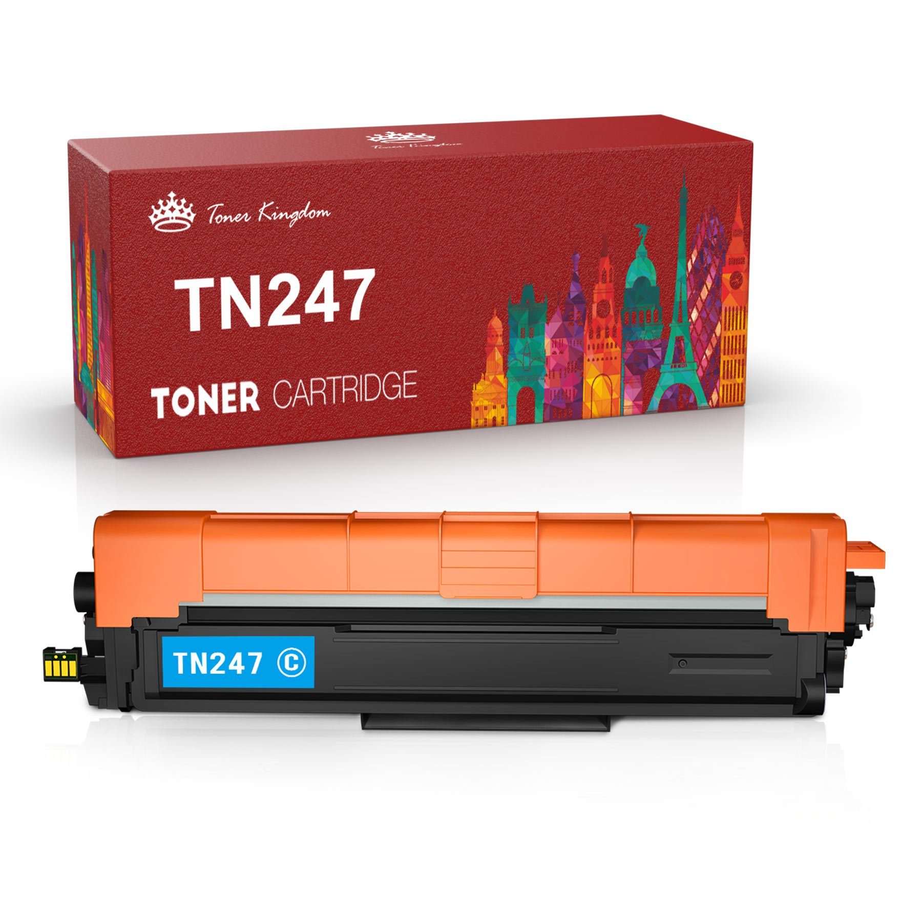 Toner Kingdom Tonerpatrone TN247, (Kompatibel für Brother TN-247 TN 243), TN 247 TN243 MFC-L3710 CW DCP-L3510 CDW HL-L3230 CDW XXL 1x Cyan