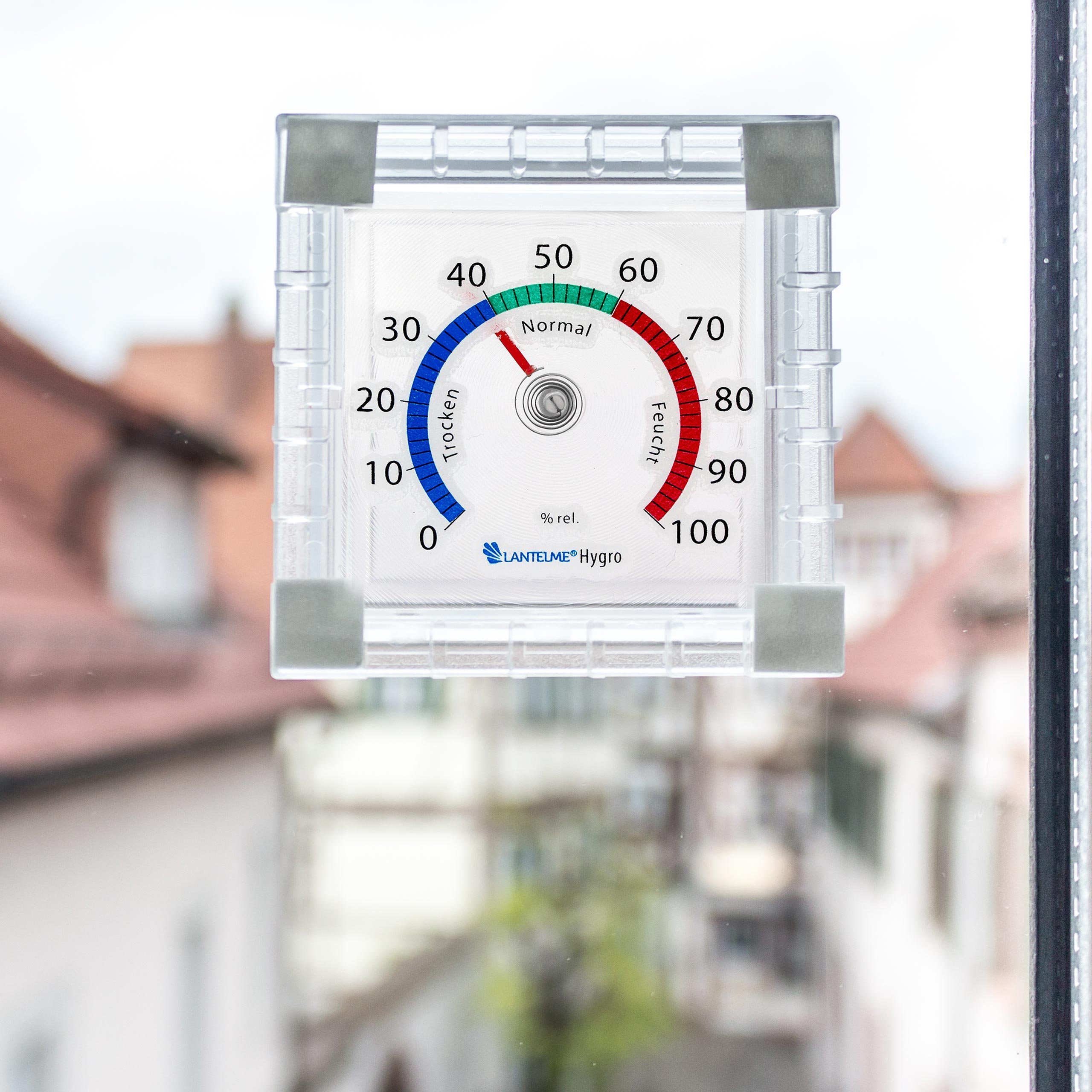 Lantelme Hygrometer und Thermometer Set Selbstklebend für Kühlschrank oder Fensterscheibe, (Spar-Set, 3-St., Asswahlmenü bitte beachten), Luftfeuchtigkeit und Temperaturmesser Set Analog