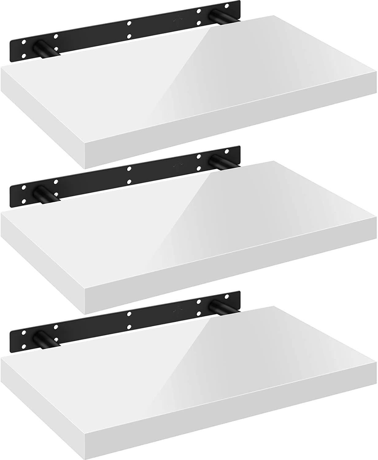 Woltu Wandregal, 3-tlg., Wandboard freischwebend Schweberegal Holz Board