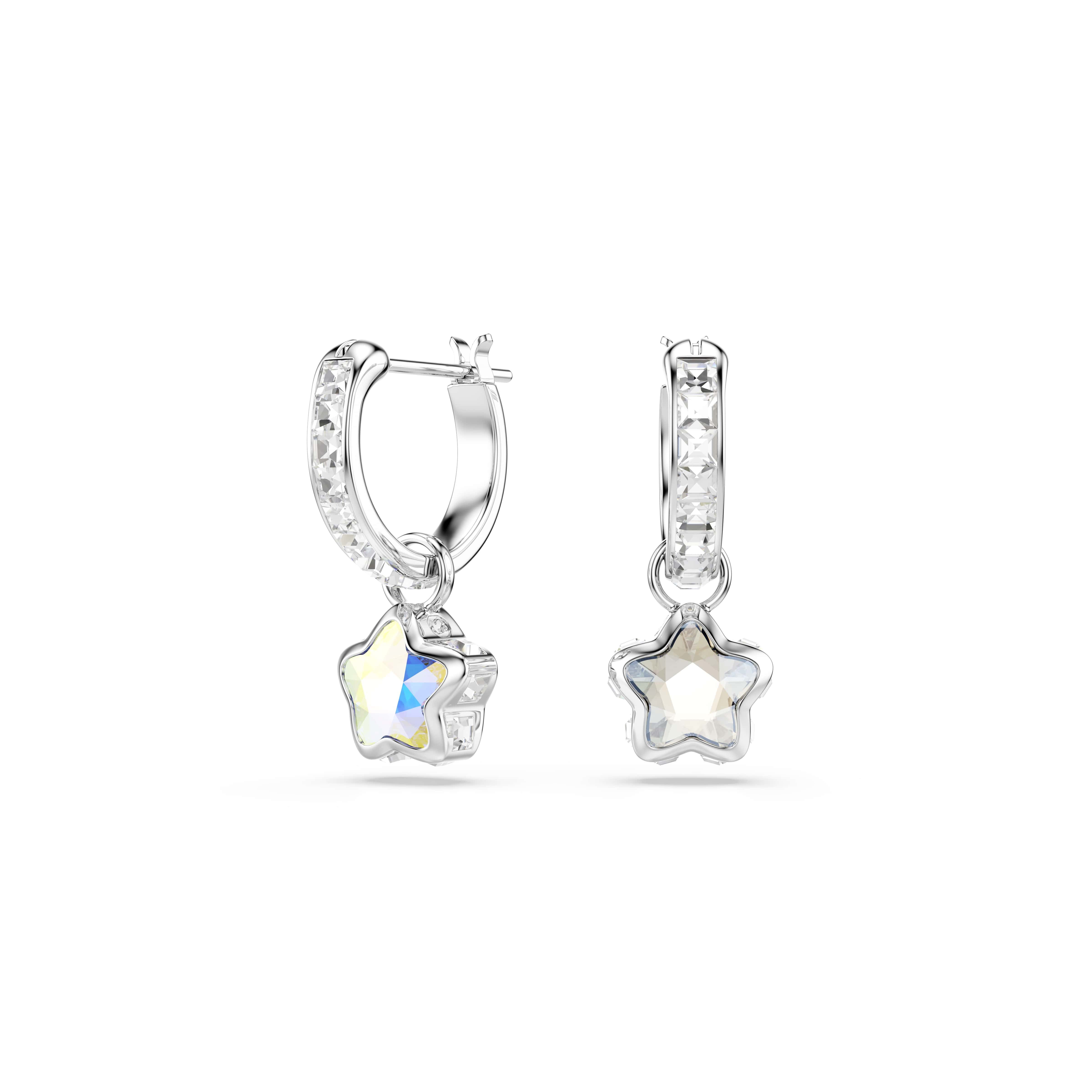 Swarovski Paar Creolen Schmuck Geschenk CHROMA Ohrringe, mit Swarovski® Kristall - Einhänger abnehmbar – Bild 4 von 5