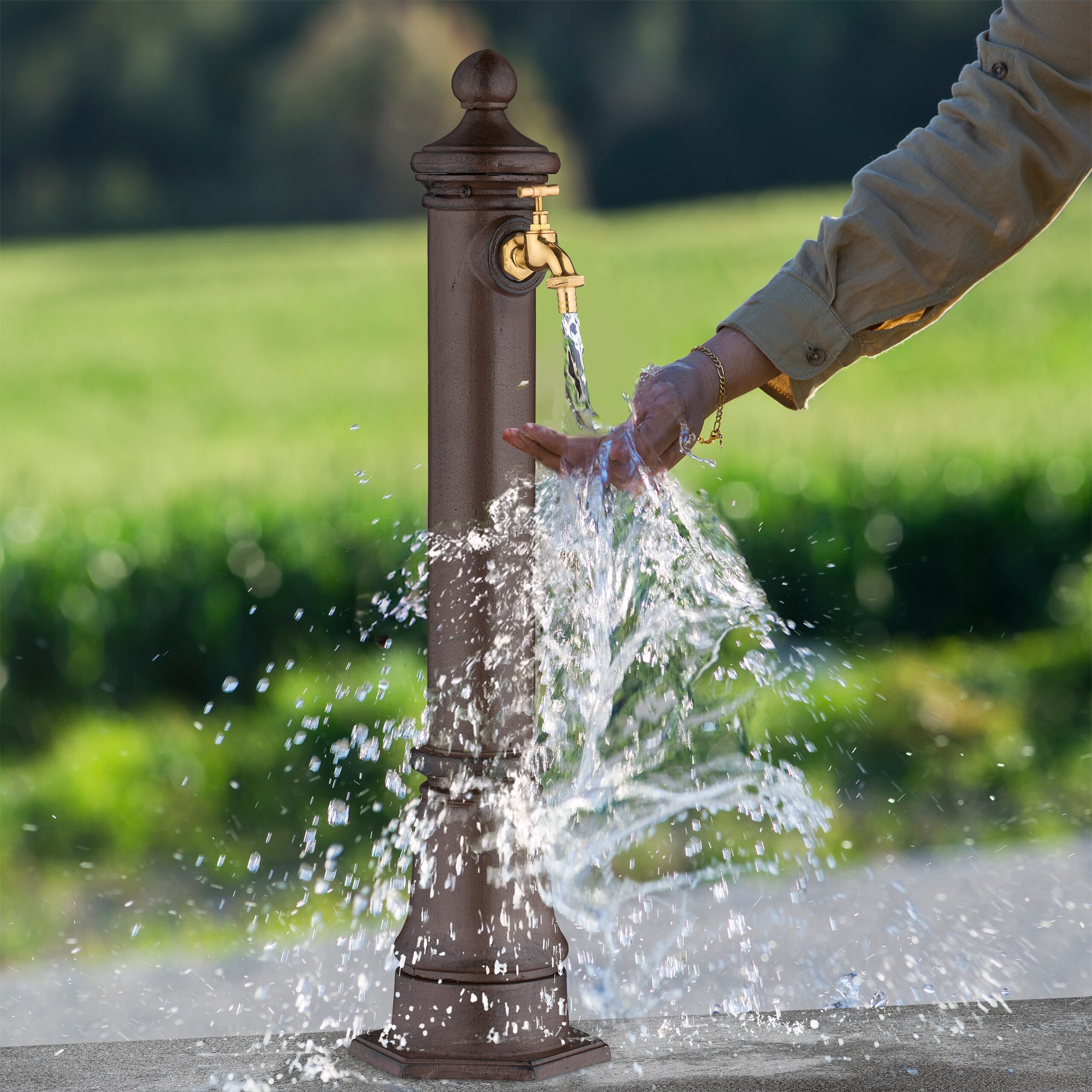 relaxdays Gartenbrunnen Standbrunnen antik 80 cm, günstig online kaufen