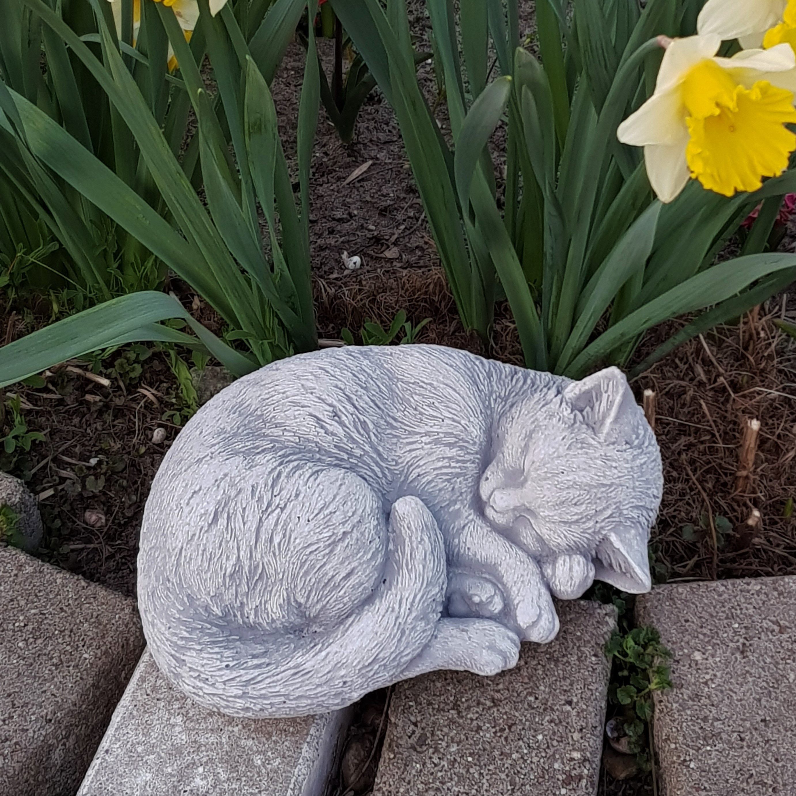 gartendekoparadies.de Gartenfigur Schlafende Katze, Steinfigur, H. günstig online kaufen