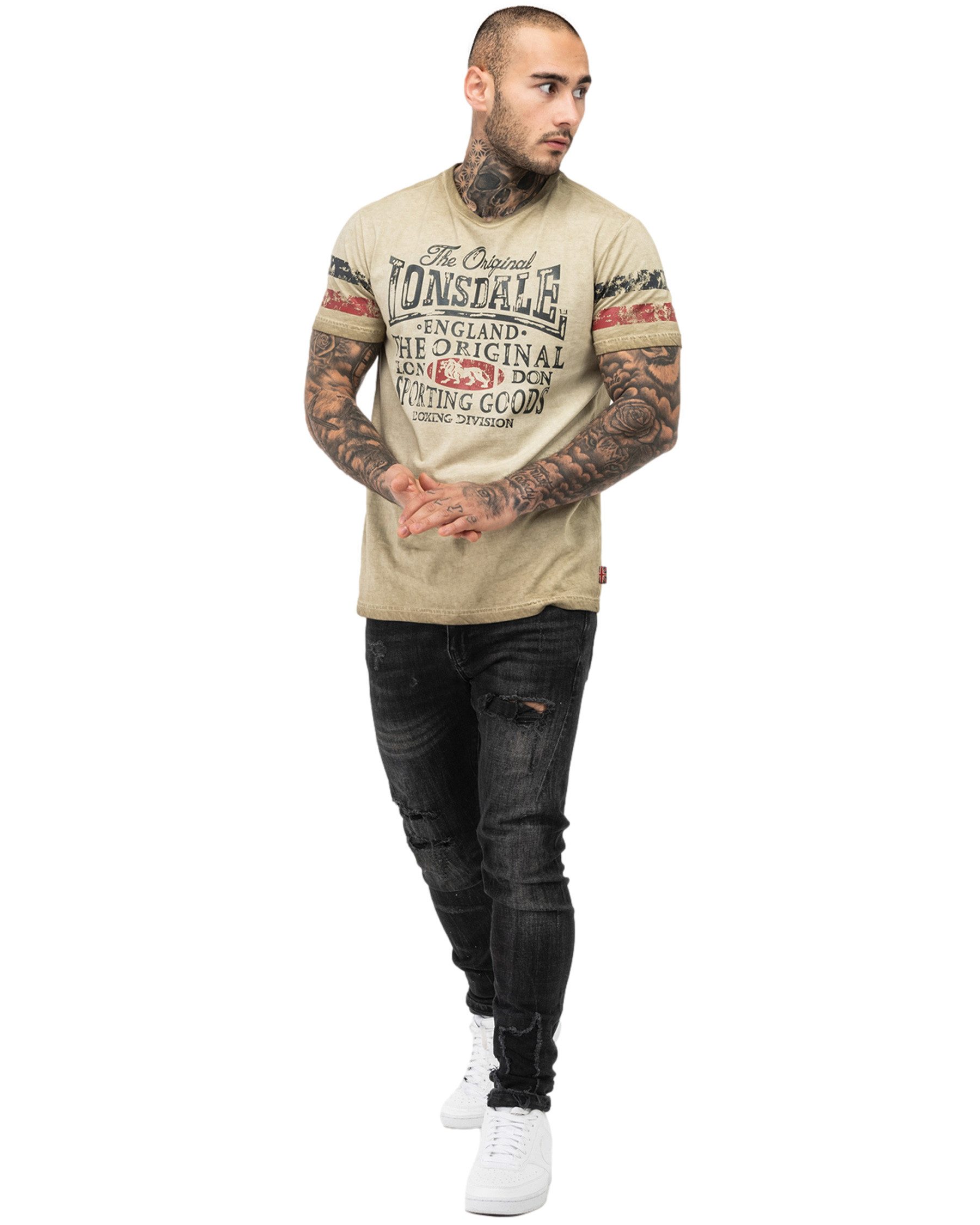 Lonsdale T-Shirt Lonsdale London T-Shirt Skeld "Dirty Wash"-Waschung