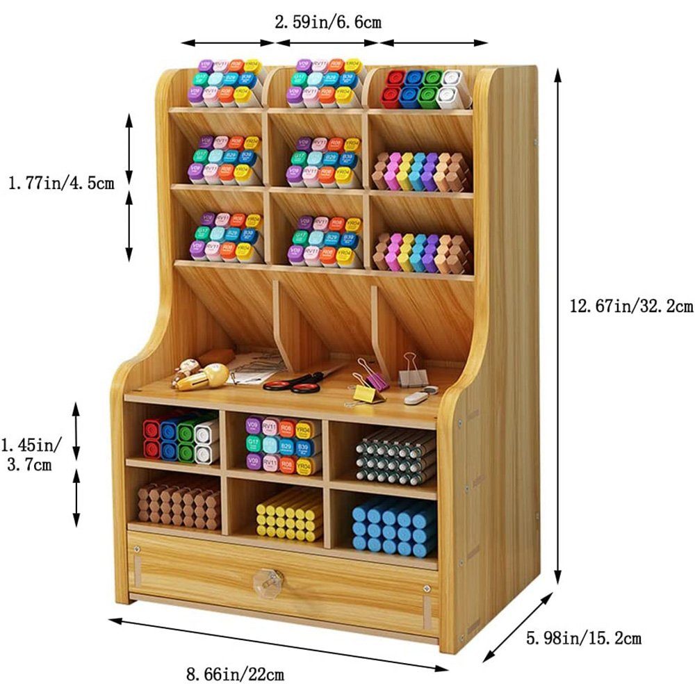 zggzerg Regal-Schreibtisch Stift Organizer aus Holz günstig online kaufen