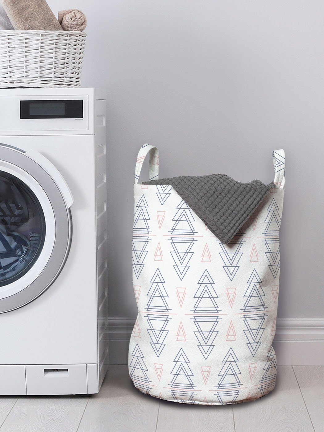 Serien Pfeil für Geometrische Waschsalons, mit und Wäschekorb Abakuhaus Wäschesäckchen Griffen Formen Kordelzugverschluss