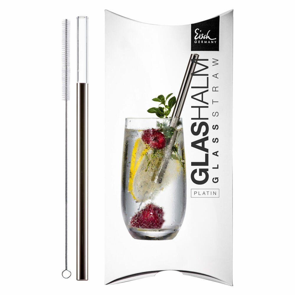 Trinkhalme Gentleman Platin 20 cm