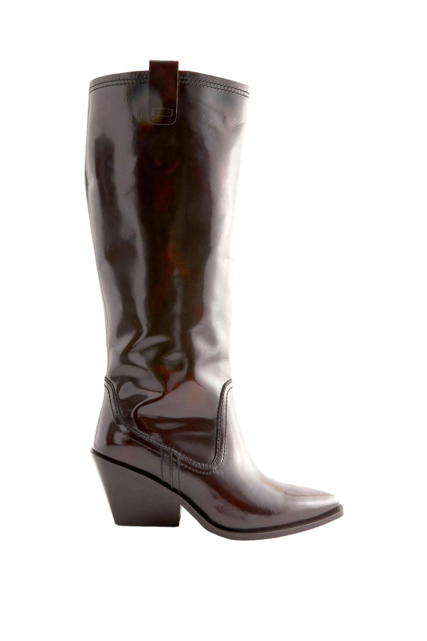 Premium Kniehohe Absatzstiefel aus Leder High-Heel-Stiefel