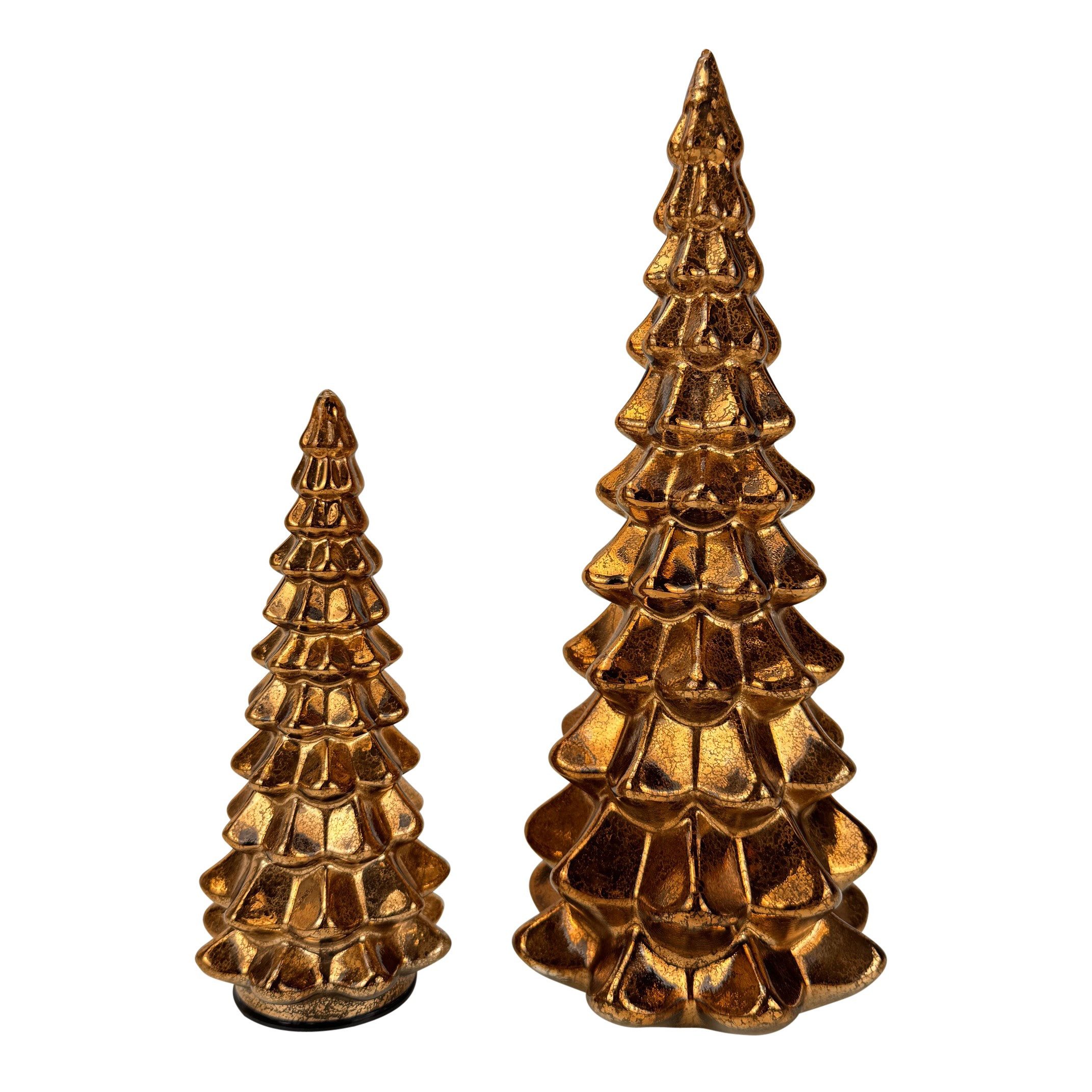 Online-Fuchs LED-Dekofigur Tannenbaum Set aus Glas mit LED-Lichterkette & Timer - Weihnachtsdeko (warmweiße Beleuchtung, in 4 Farben erhältlich), inklusive prak – Bild 3 von 4