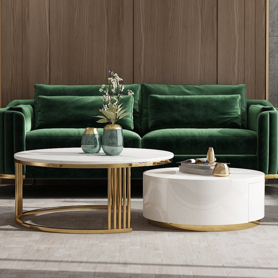 JVmoebel Couchtisch Tisch Abstrakter Design Luxus Wohnzimmer Couchtische Beistelltisch Weiß