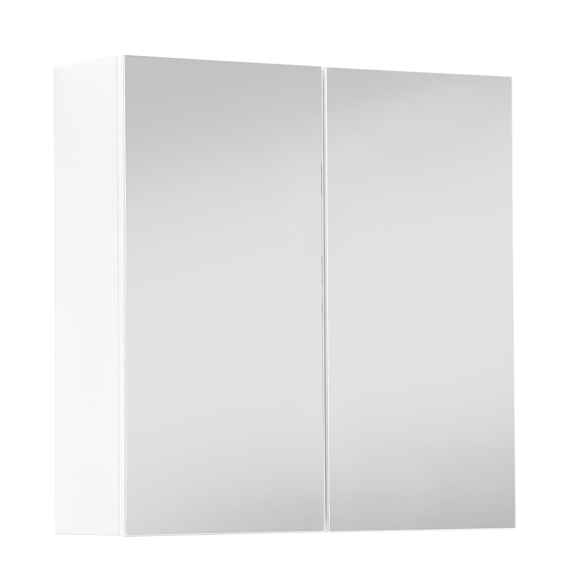 mokebo Spiegelschrank Die Badenixe (mit 2 Einlegeböden) hängender Badezimmerschrank oder Badschrank mit 3 Fächern in Weiß Weiß | Weiß