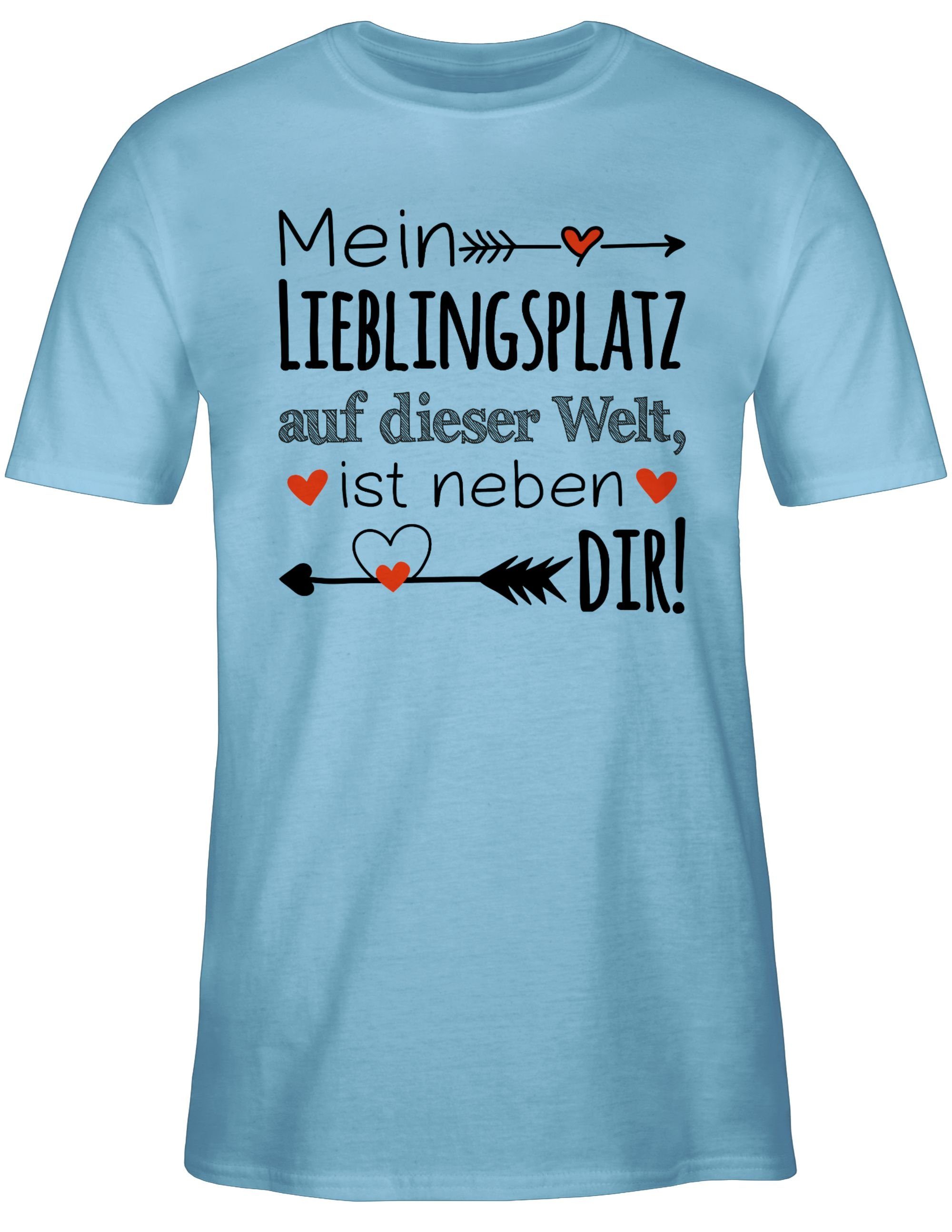 1 - Geschenk Partner Hellblau T-Shirt Liebeserklärung Beziehung Liebe Valentinstag Partner Lieblingsplatz Partnerin Shirtracer