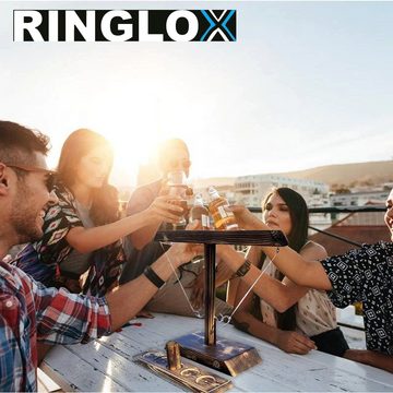 MAVURA Spiel, RINGLOX Partyspiel aus Holz Ring Toss Haken & Ring werfen, Wurfspiel Trinkspiel Party Spiel Ringwurfspiel Saufspiel