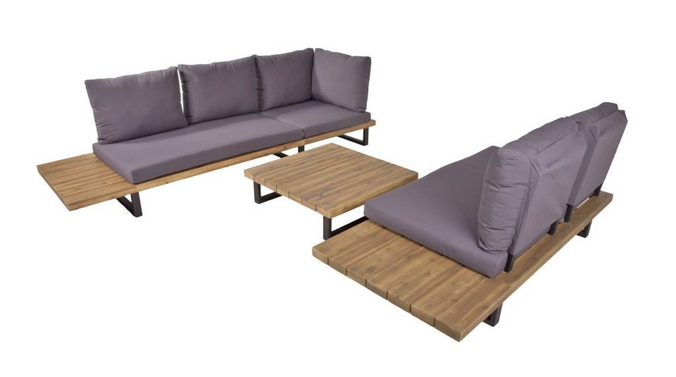 Garden Pleasure Gartenlounge-Set ACAPULCO, (4-tlg), Material: Akazie,  Stahl, Polyester 100%