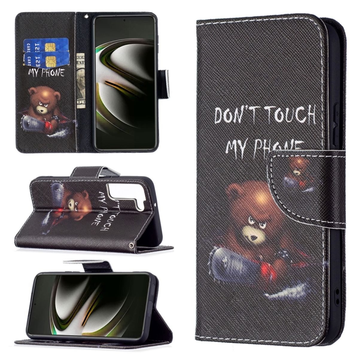 König Design Handyhülle Samsung Galaxy S22 5G, Schutzhülle Schutztasche Case Cover Etuis Wallet Klapptasche Bookstyle